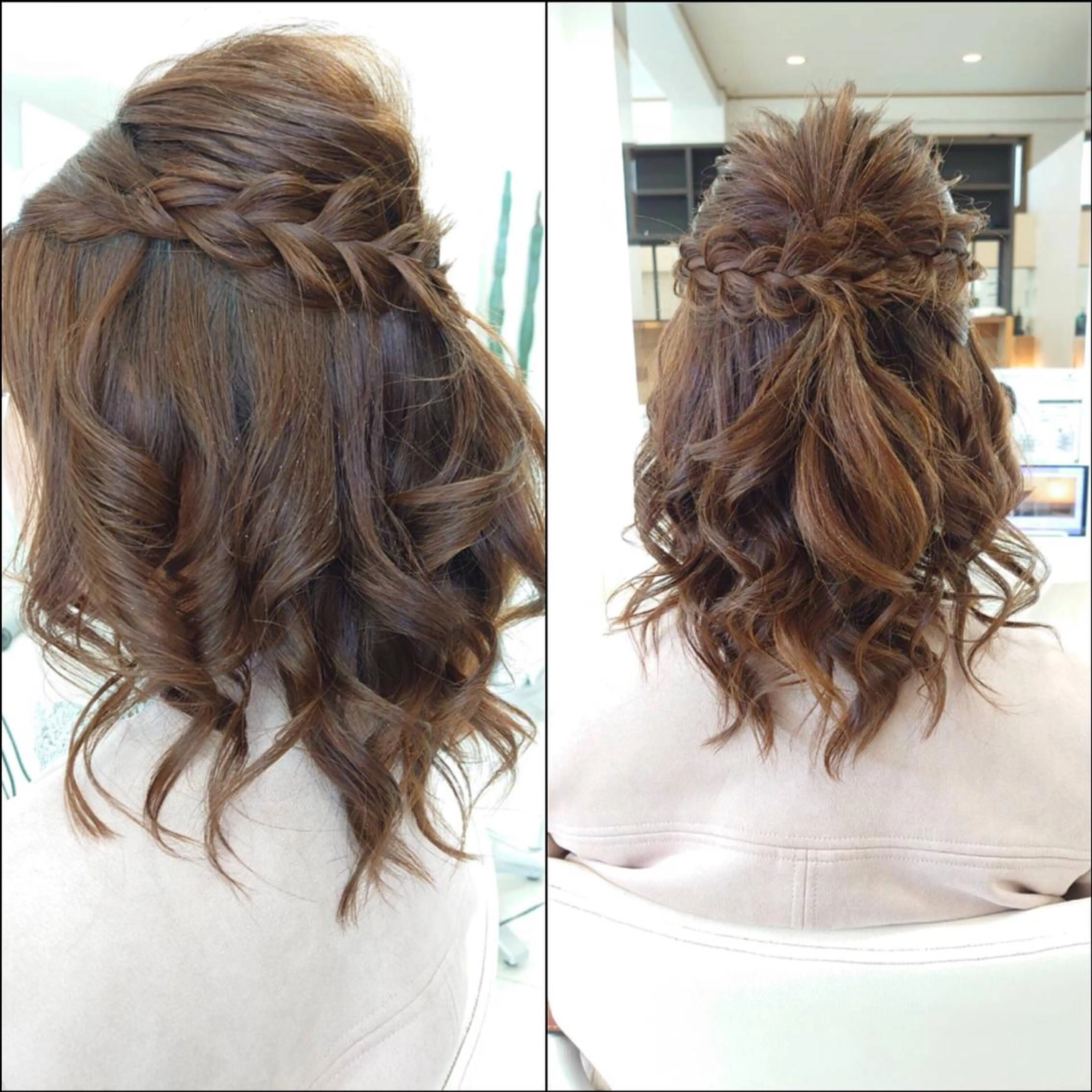 セミロング ヘアアレンジ ハーフアップ ヘアセット Hair VERDEのヘアスタイル