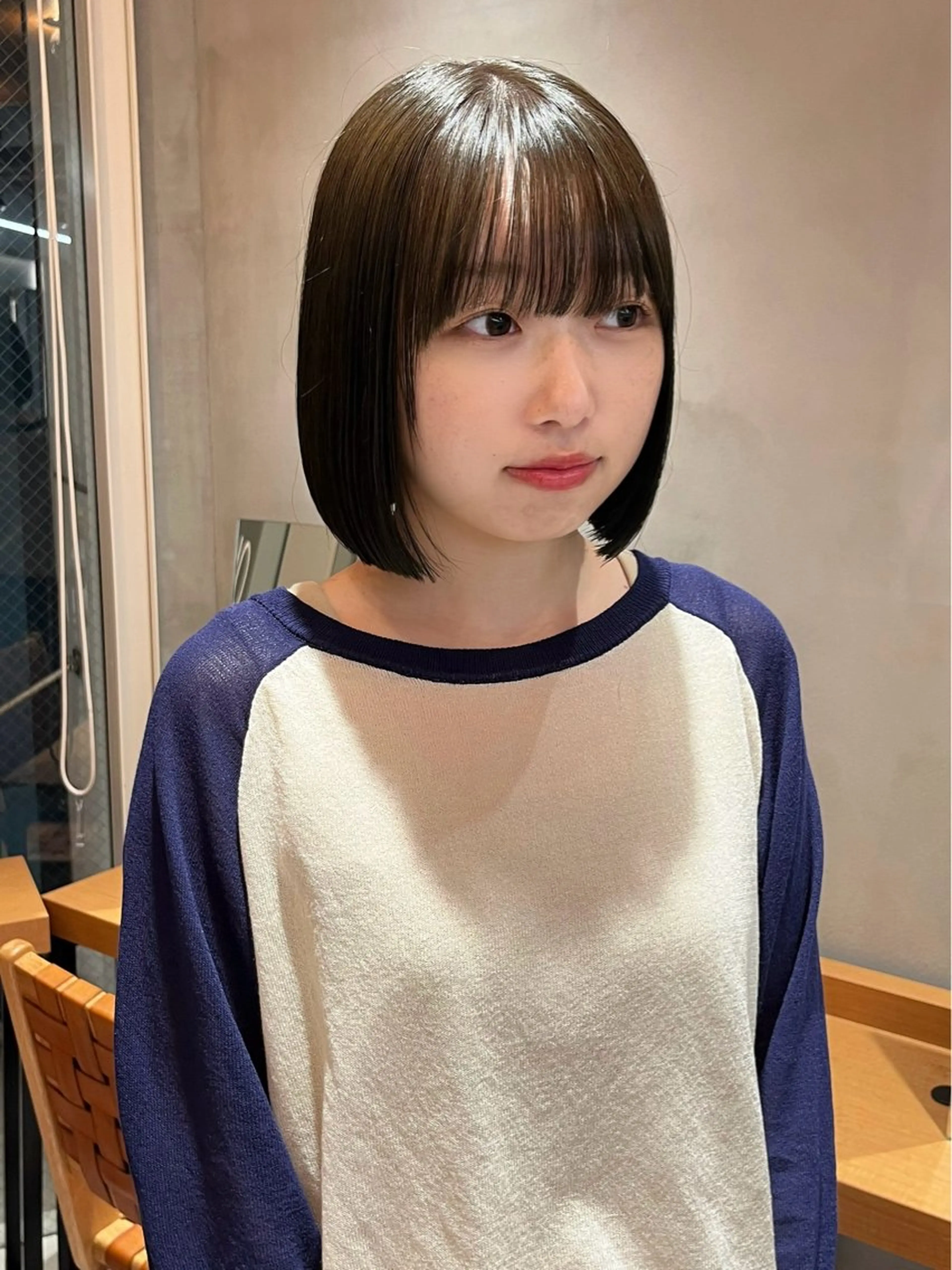 ミディアム カラー カット ヘアカラー トリートメント ボブ&透明感カラー ♡TOMOEのヘアスタイル