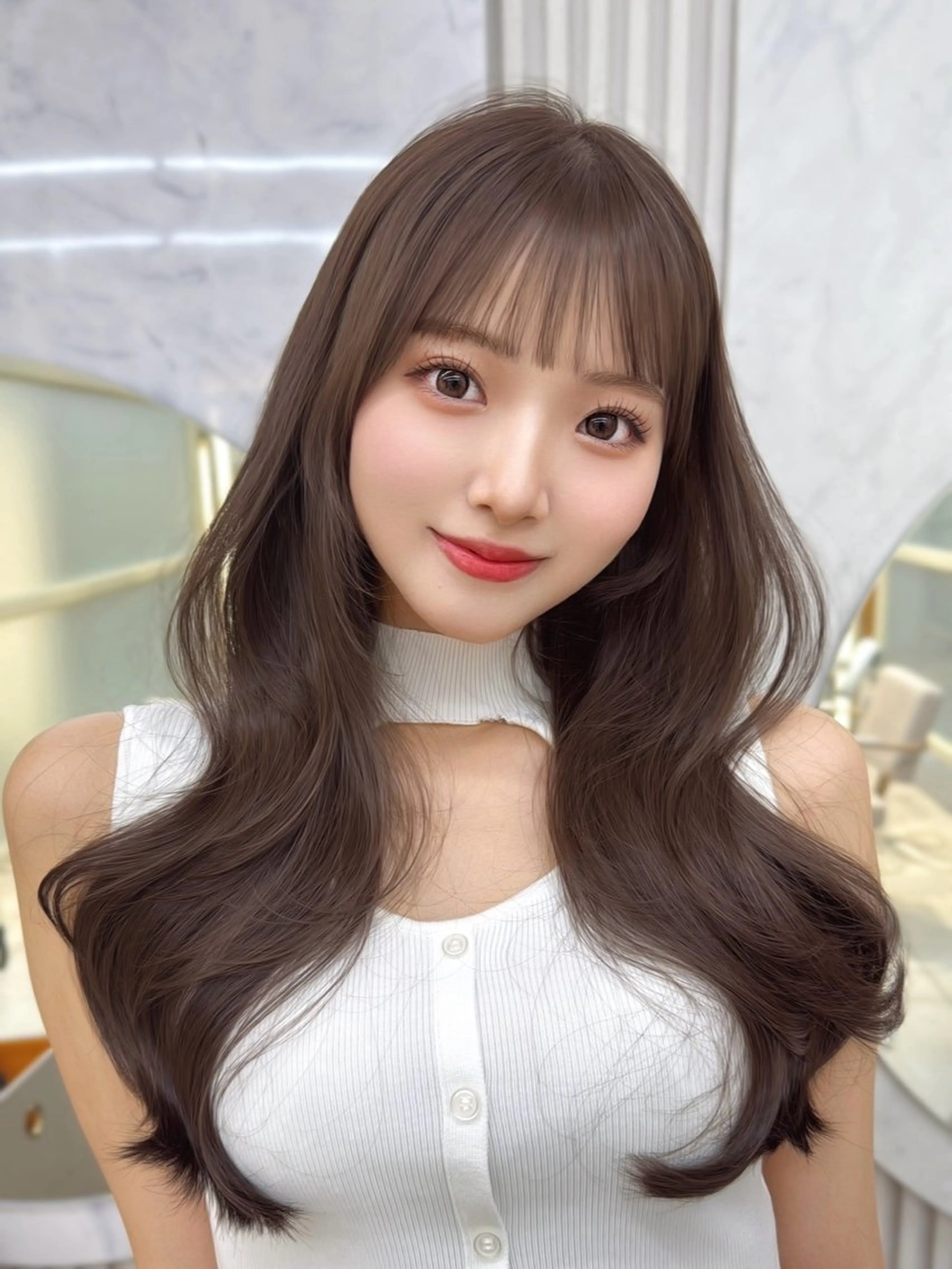 ロング レイヤーカット/ 顔まわり/アオイのヘアスタイル