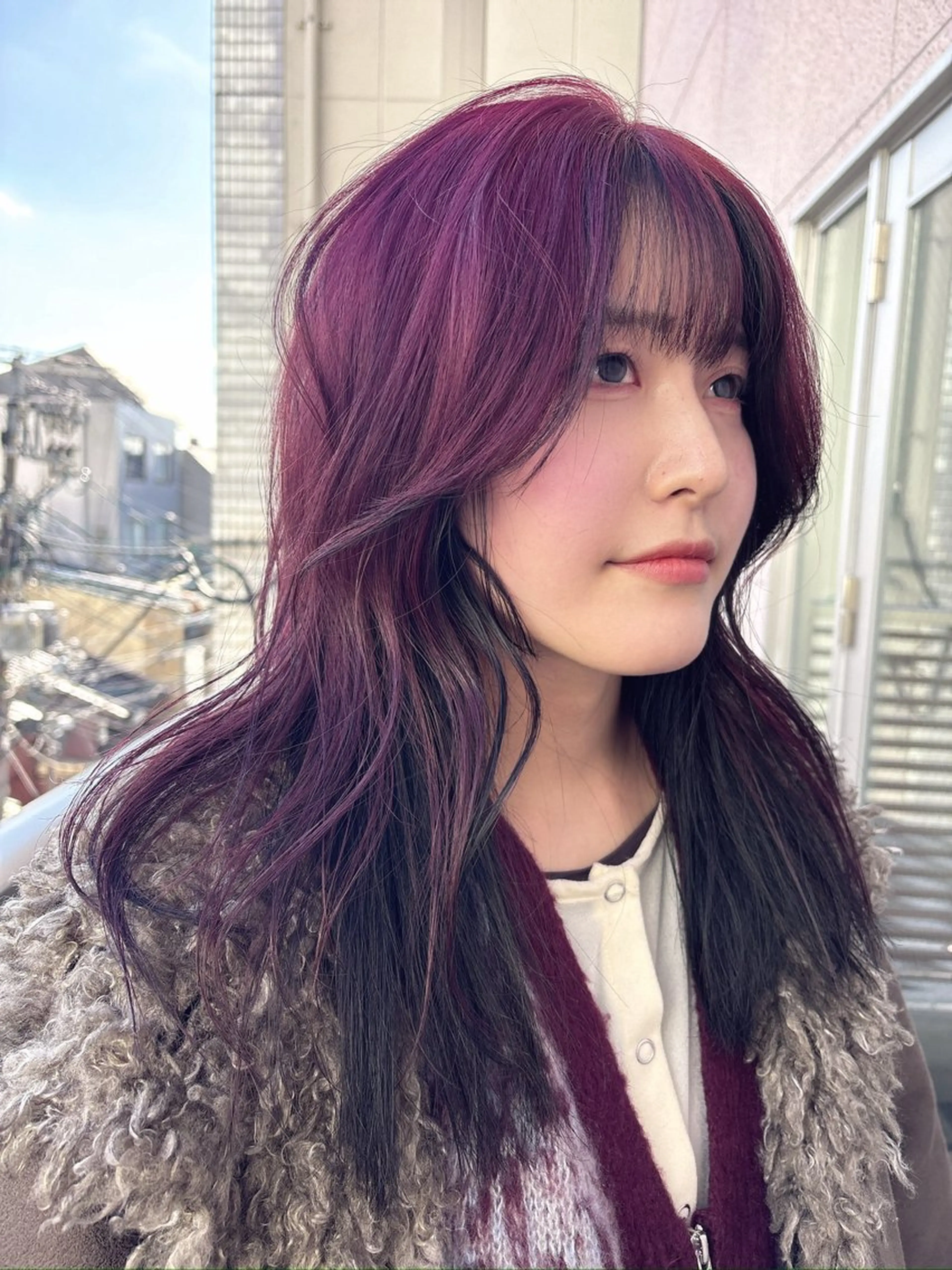 セミロング ヘアカラー ブリーチ🌟リタッチ 🎠KANON🎡のヘアスタイル