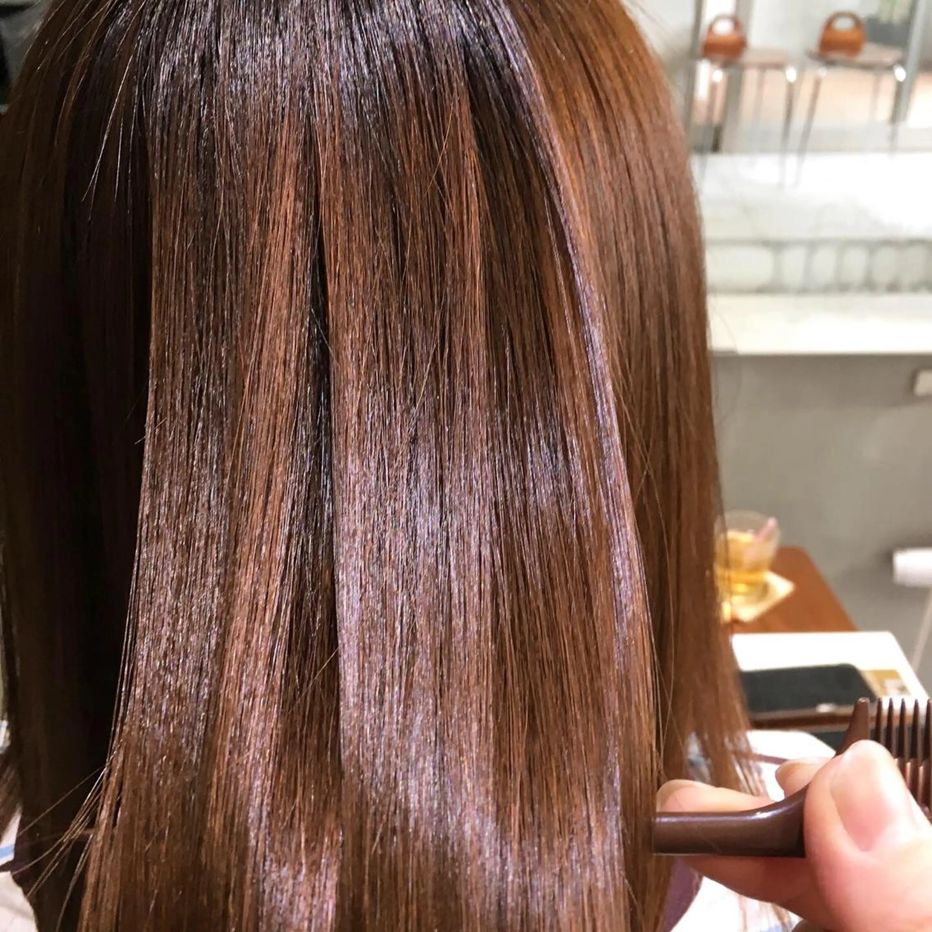 ミディアム カット ヘアカラー 縮毛矯正 トリートメント edge.所属・くまがい みゆ【edge.】のヘアスタイル