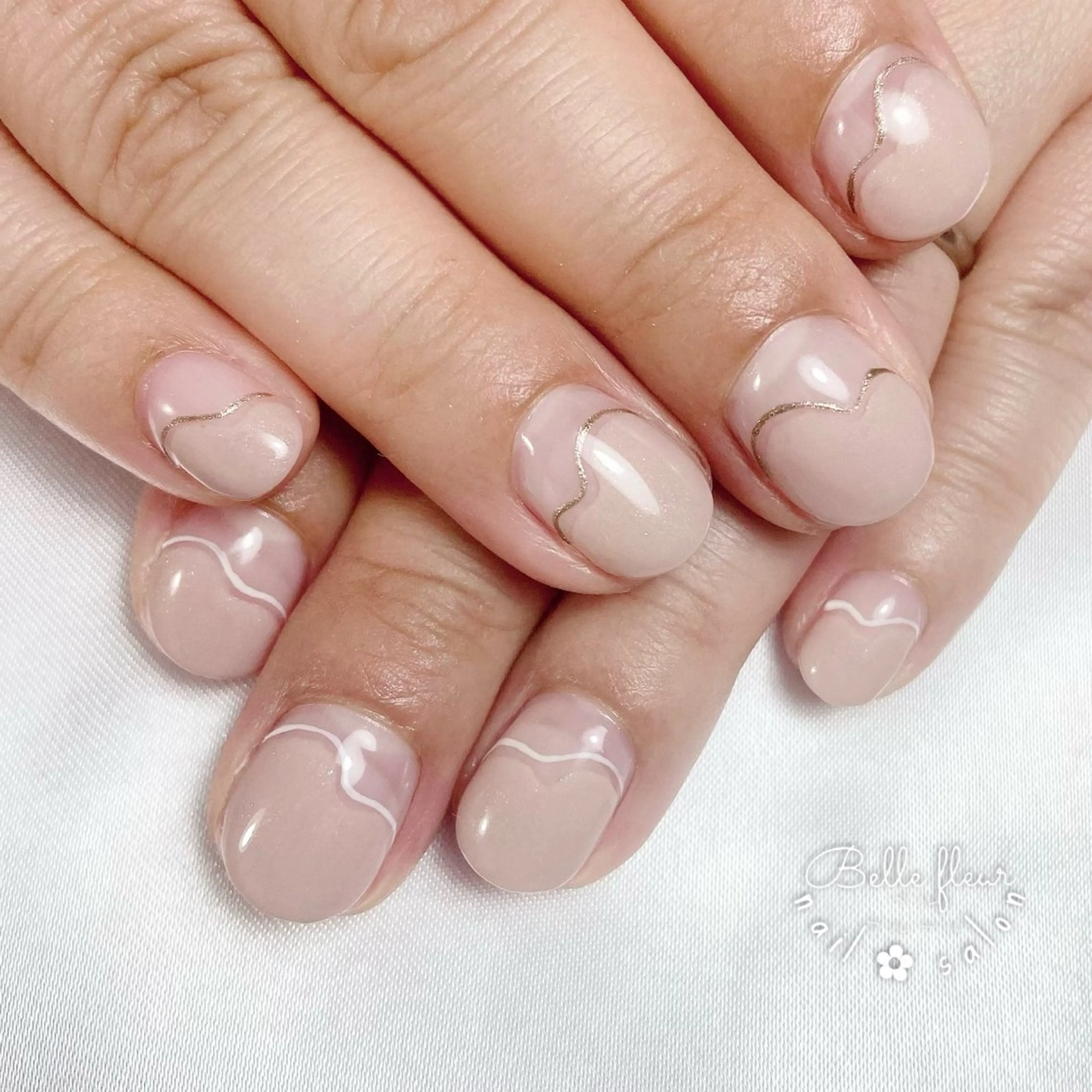 ネイル フレンチネイル ハンドネイル ﾈｲﾙｻﾛﾝ Bellefleurのネイルデザイン