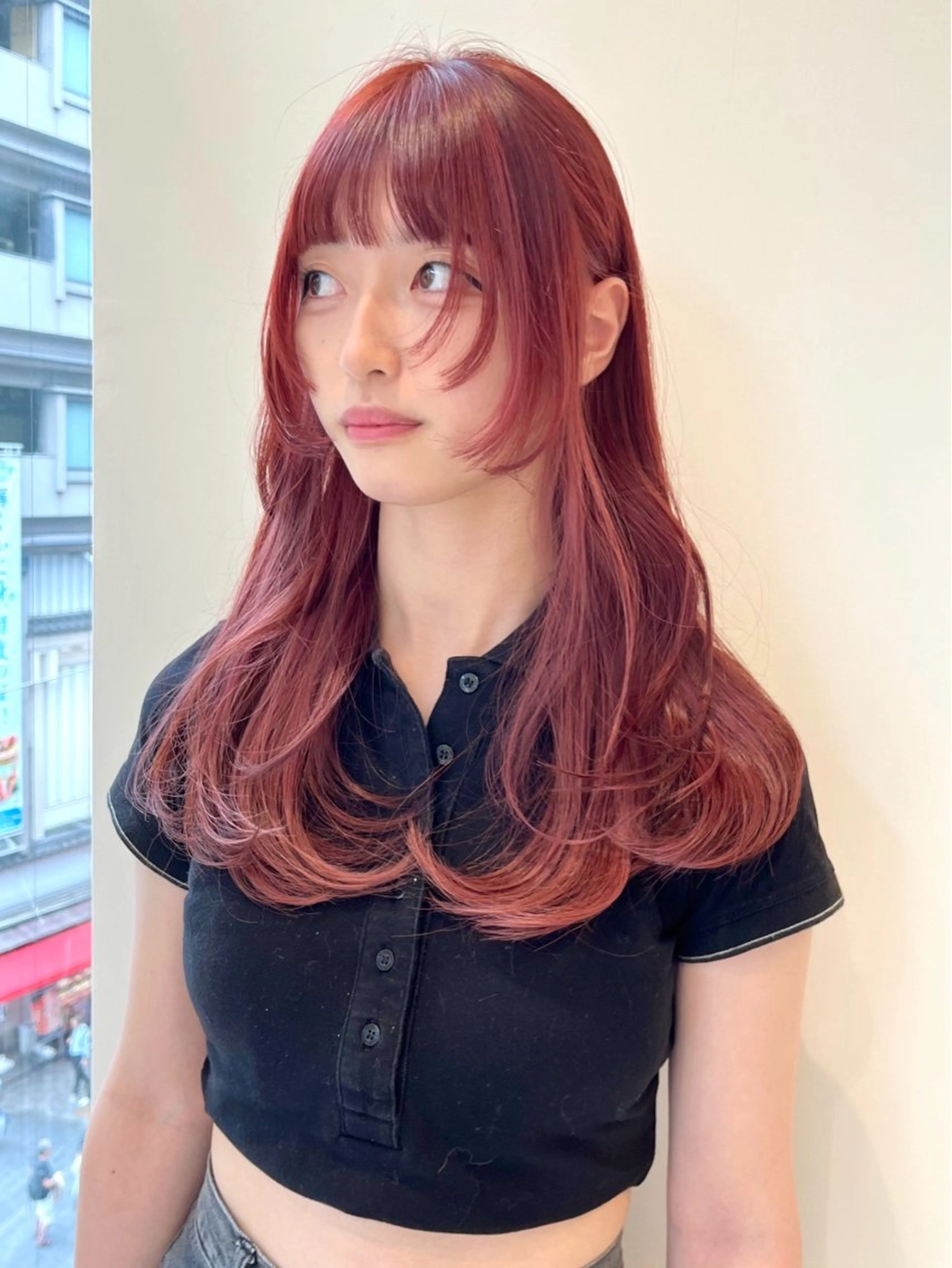 セミロング カラー 顔まわりレイヤー 姫カット レイヤーカット カット ヘアカラー レイヤー⭐️カラー ⭐️平川雅史のヘアスタイル