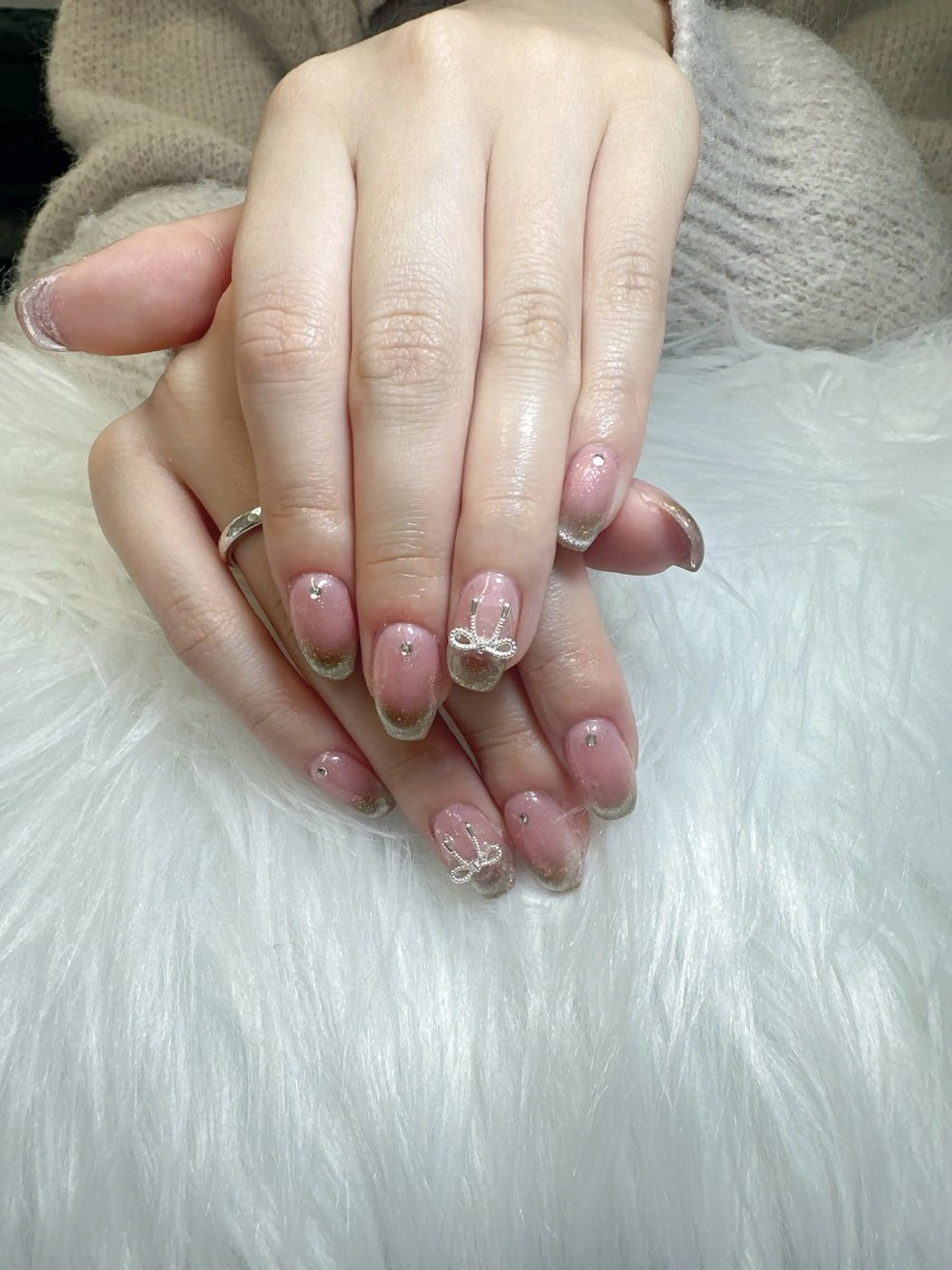 ネイル アートネイル フレンチネイル ジェルネイル 韓国ネイル マグネットネイル ゆ いのネイルデザイン