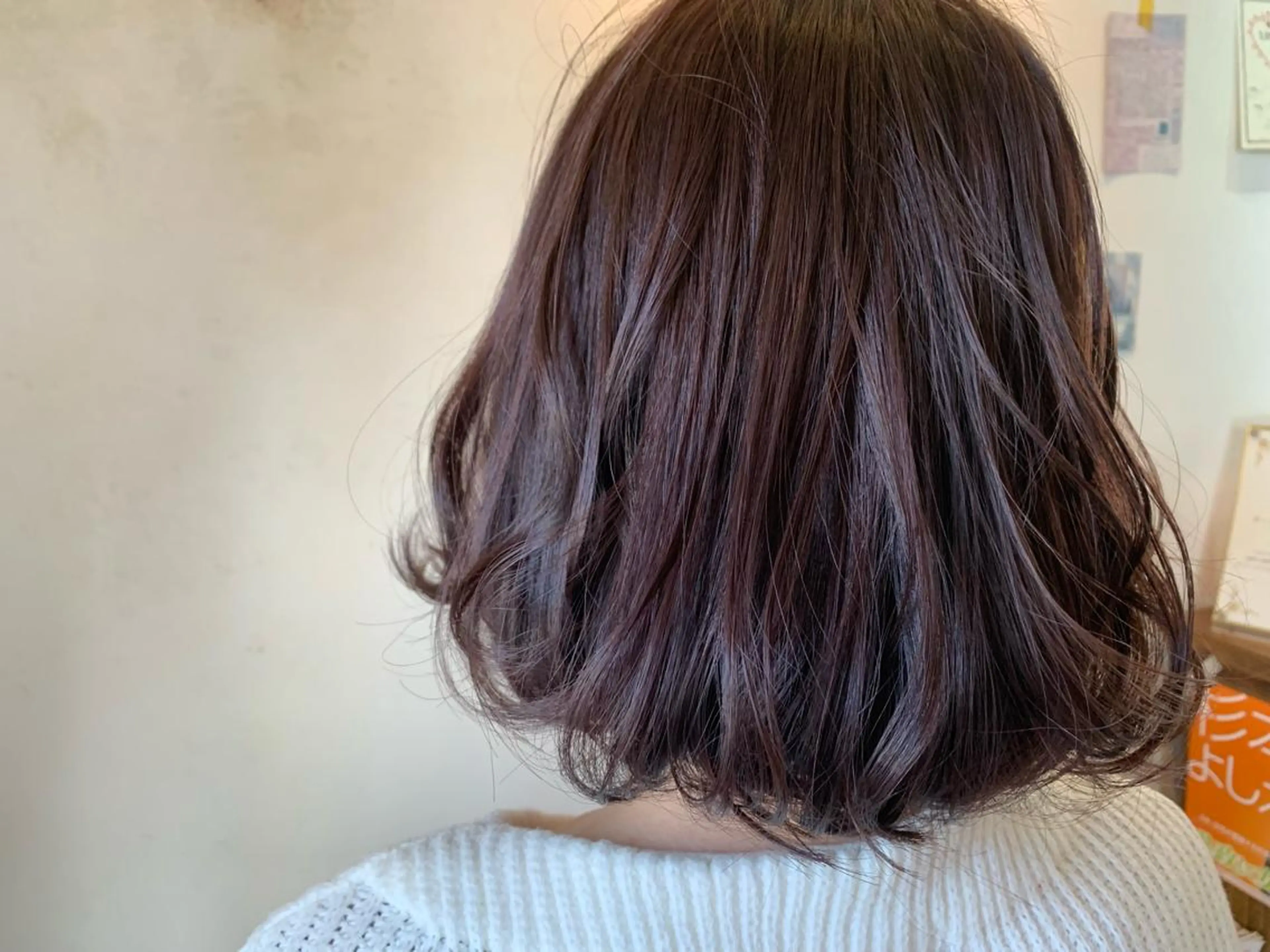 ミディアム カラー パーマ ラベンダーカラー ヘアカラー トリートメント marie-anne 浜松元目店のヘアスタイル