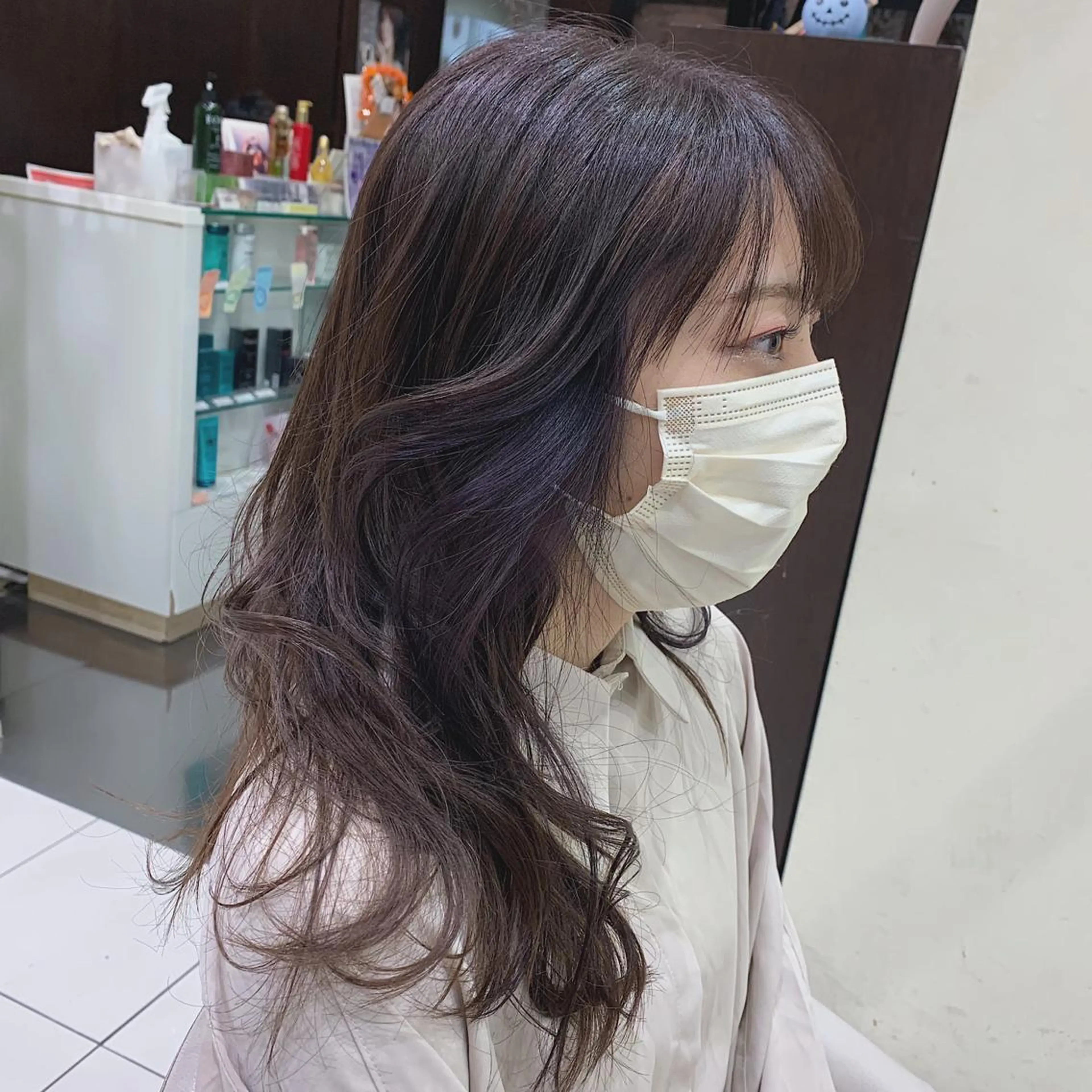 セミロング カラー ベージュカラー ラベンダーカラー ラベンダーベージュ パープルカラー ヘッドスパ/栄 /久屋大通/岡戸のヘアスタイル