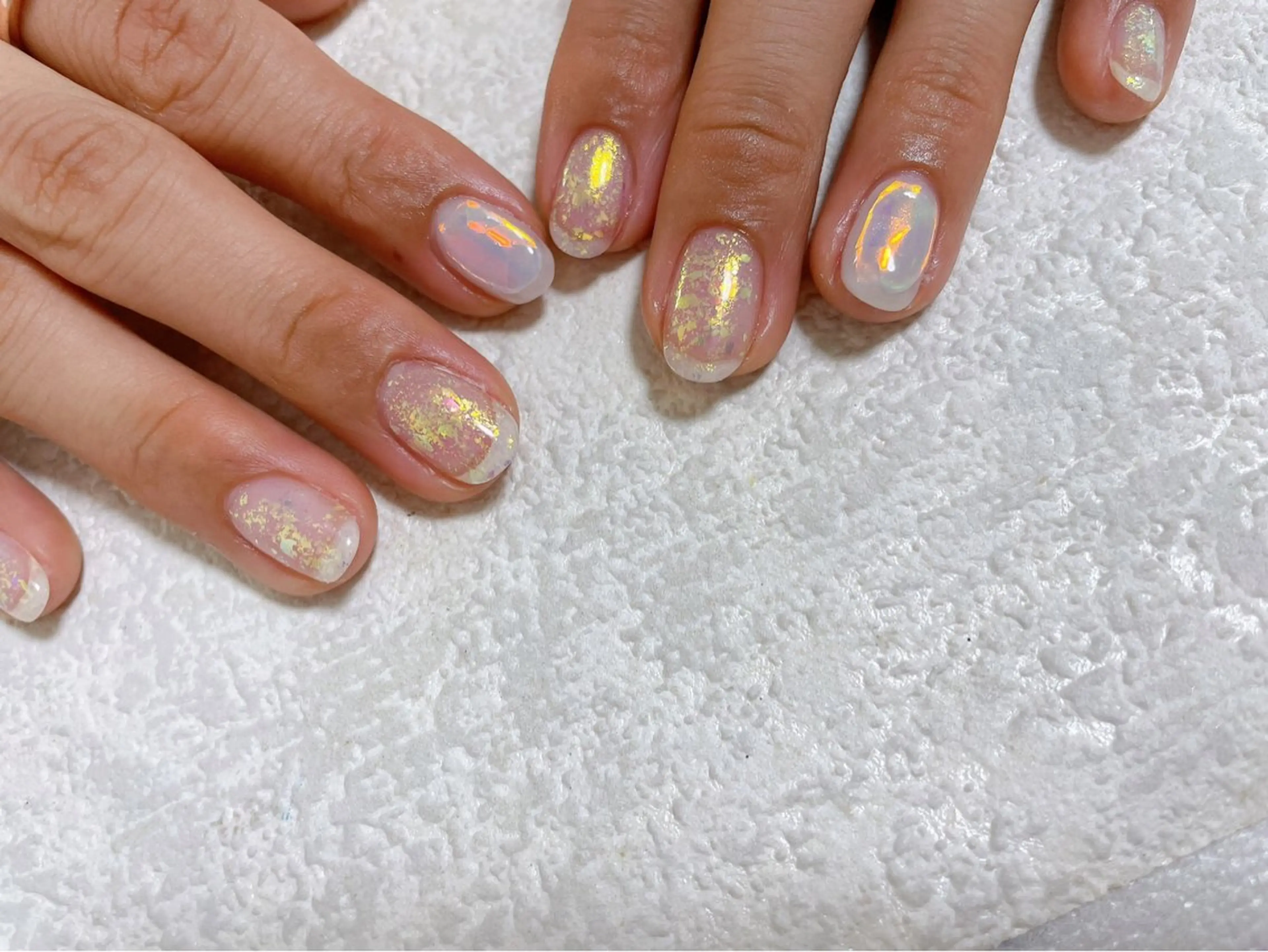 ネイル オーロラネイル フットネイル フレンチネイル ジェルネイル 韓国ネイル ハンドネイル Mogu nail 二子玉川のネイルデザイン