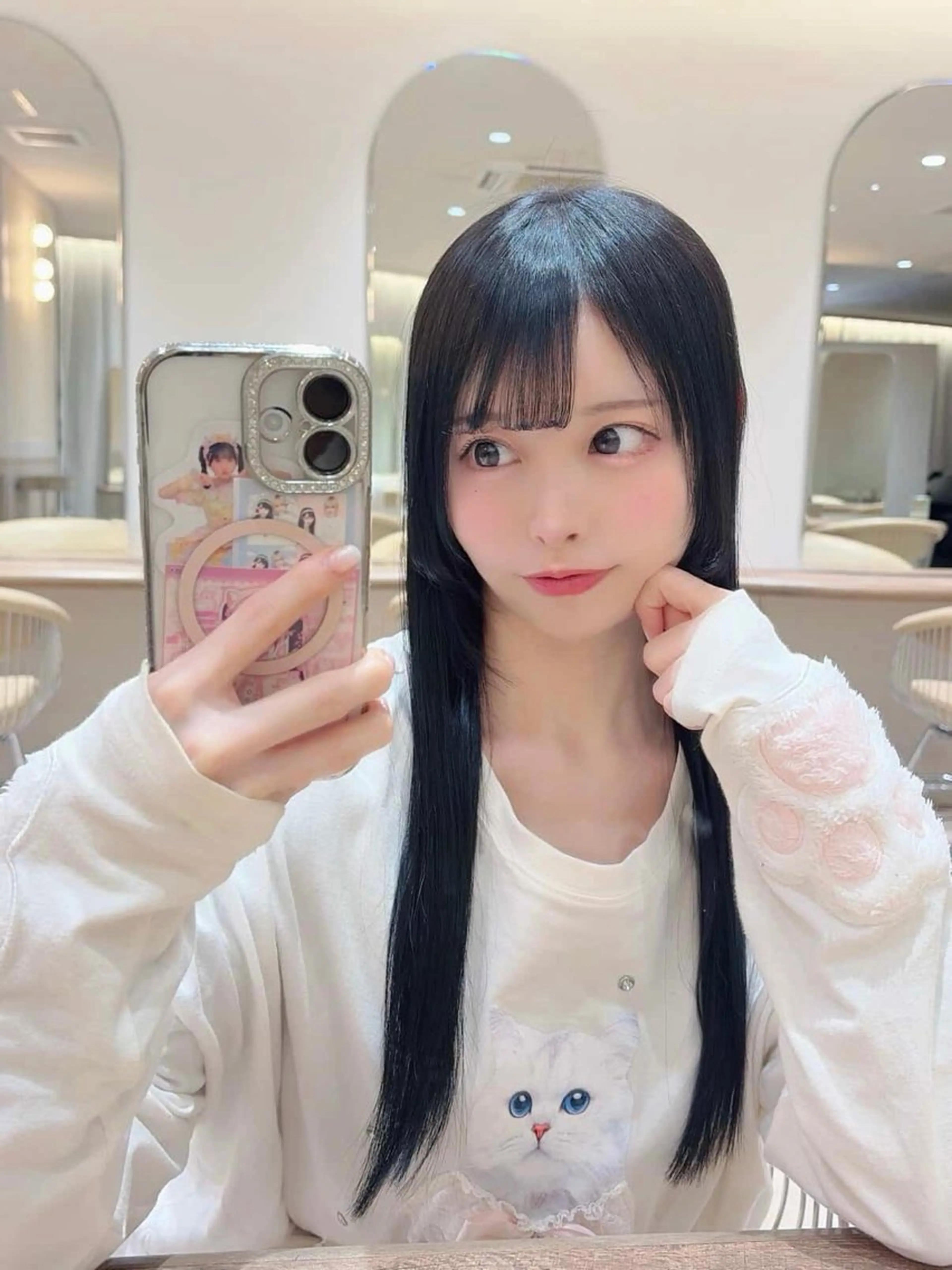 ロング カラー カット ヘアカラー トリートメント とろける艶髪レイヤー カット髪質改善しゅんのヘアスタイル