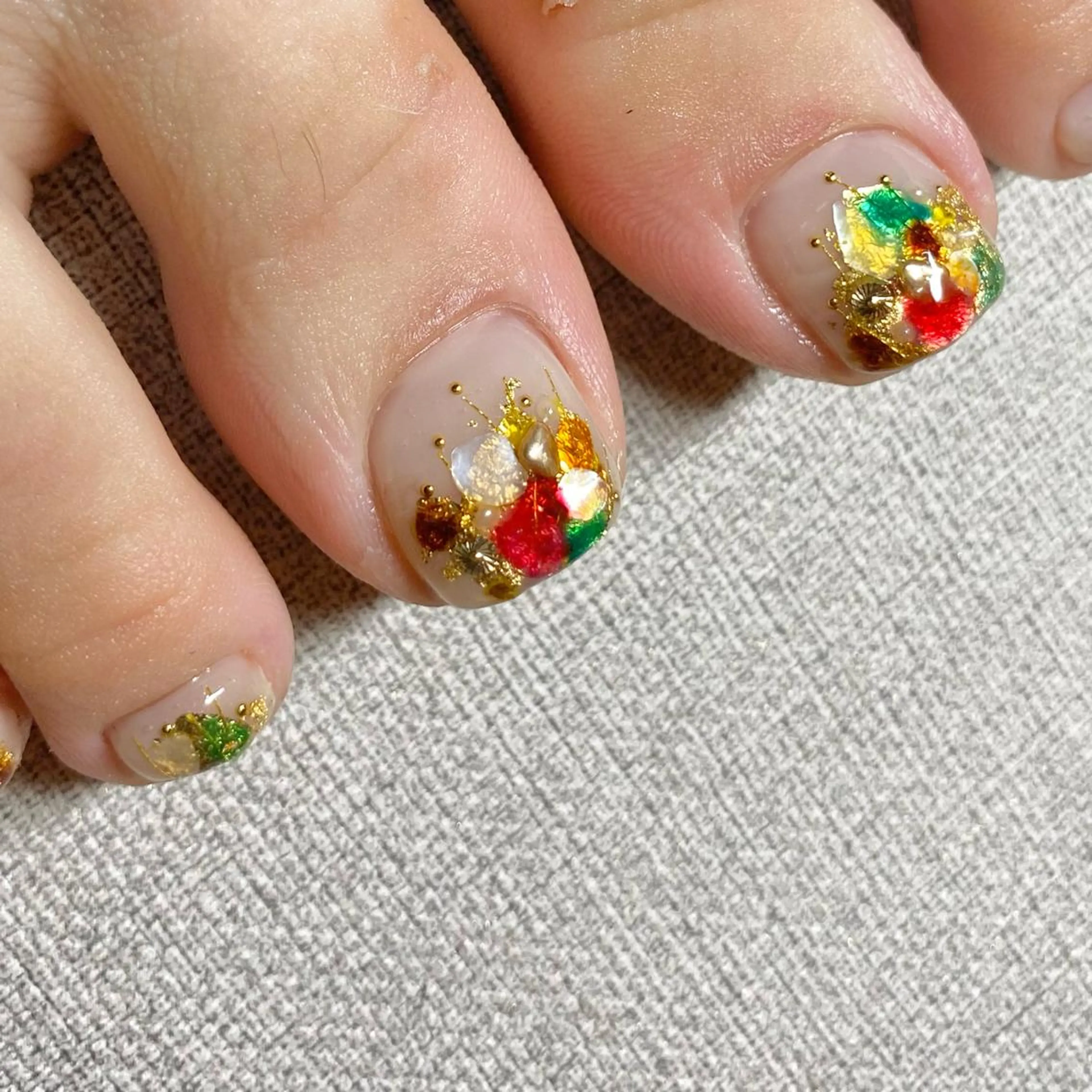 ネイル アートネイル ニュアンスネイル 春ネイル 夏ネイル フットネイル 山田 貴子のネイルデザイン