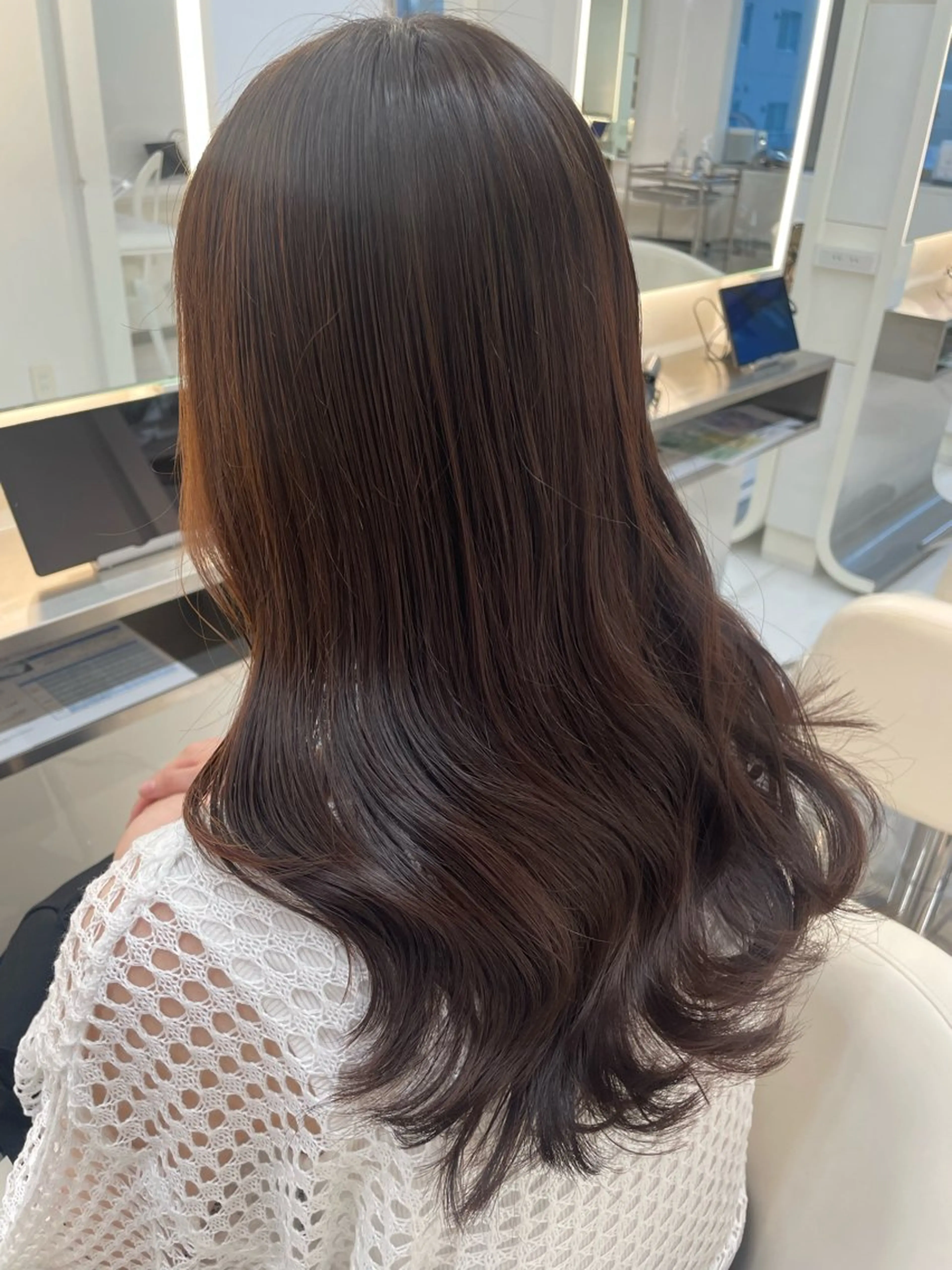 セミロング カラー 髪質改善 カット ヘアカラー トリートメント 💈髪質改善メニュー 佐藤 萌💈のヘアスタイル