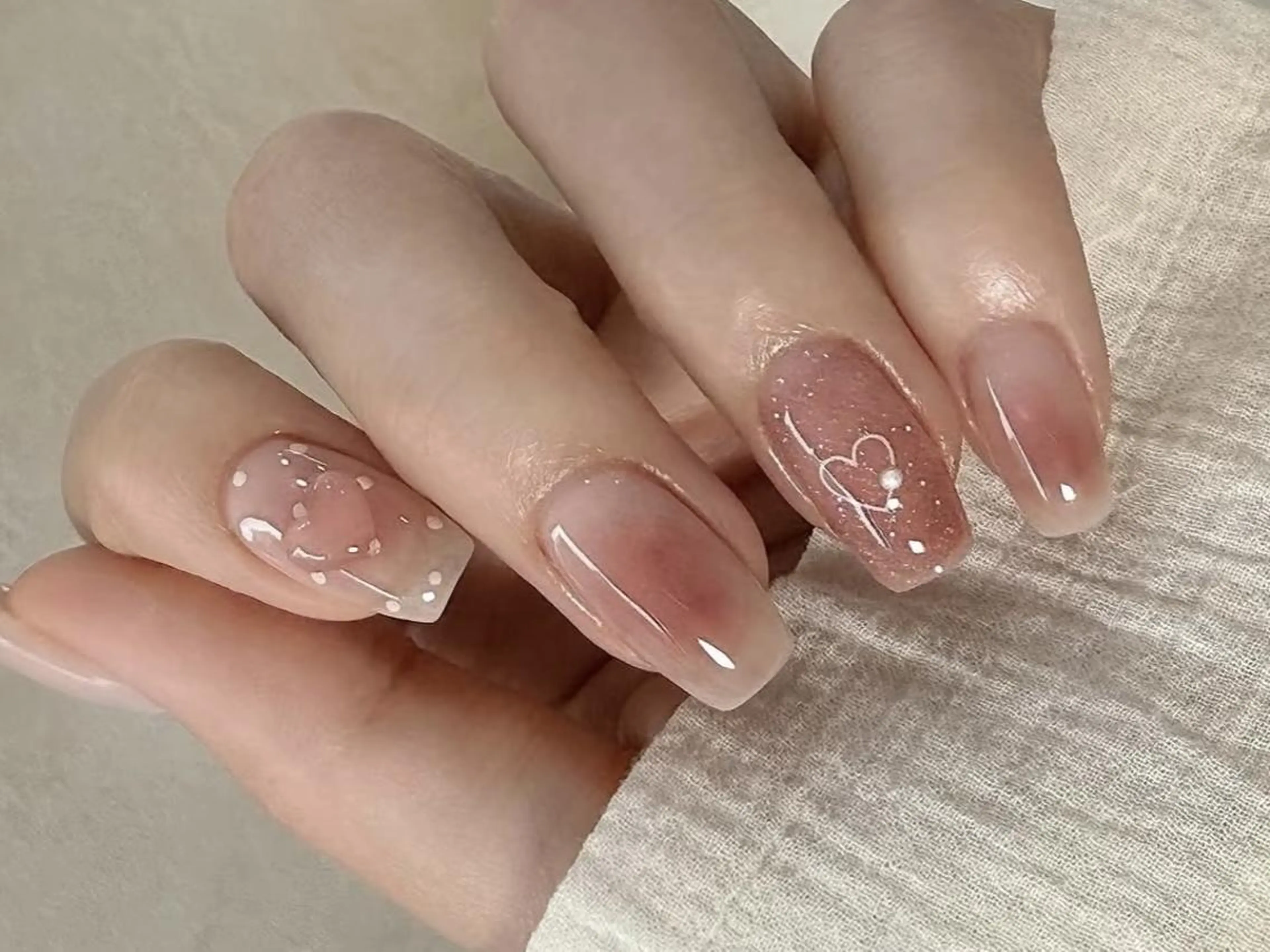 メンズ ネイル メンズ韓国風 オーロラネイル チークネイル 長さ出し フットネイル Candy nailのネイルデザイン