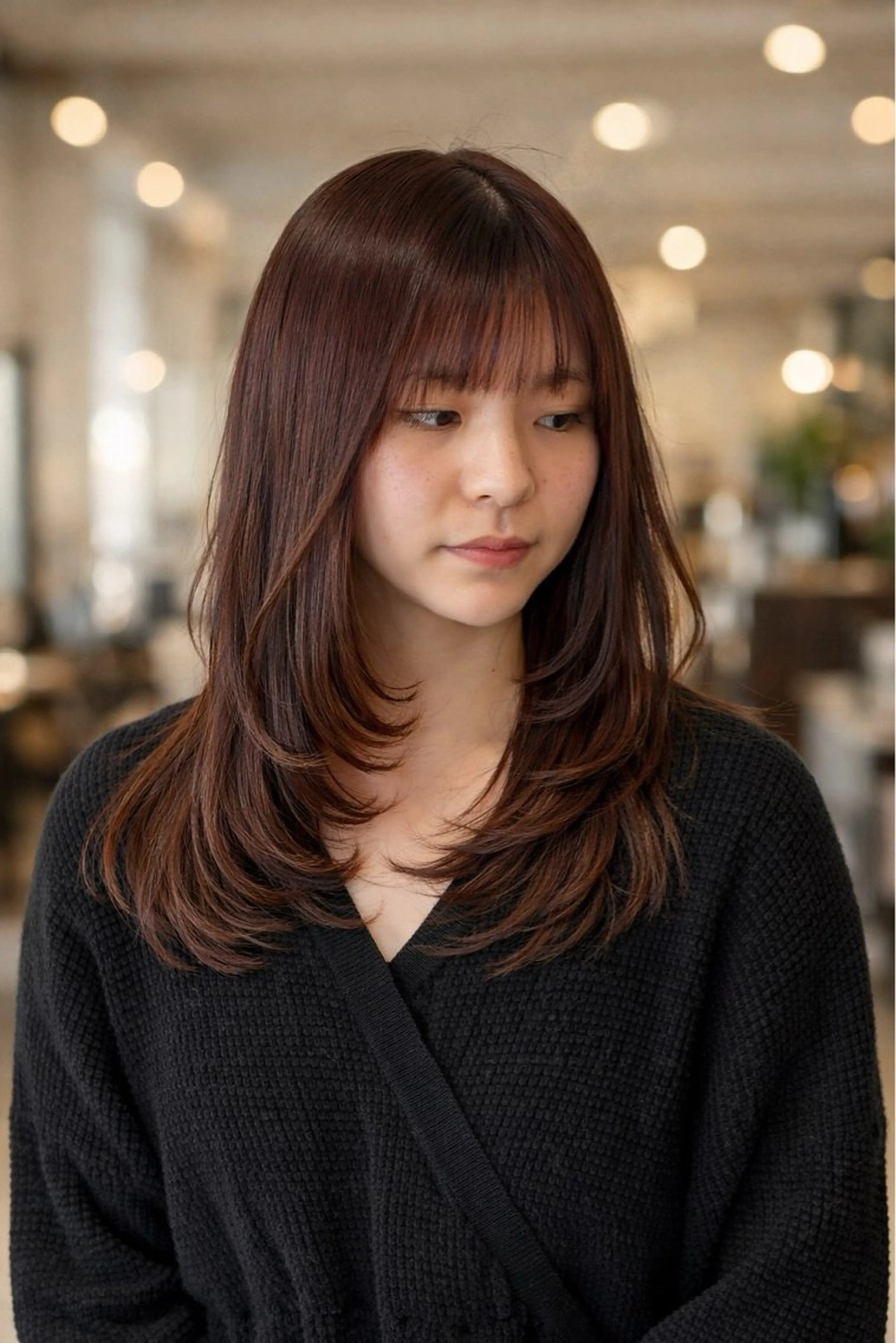 セミロング カラー カット ヘアカラー 縮毛矯正 メンズカット&パーマ 髪質改善/岩元のヘアスタイル