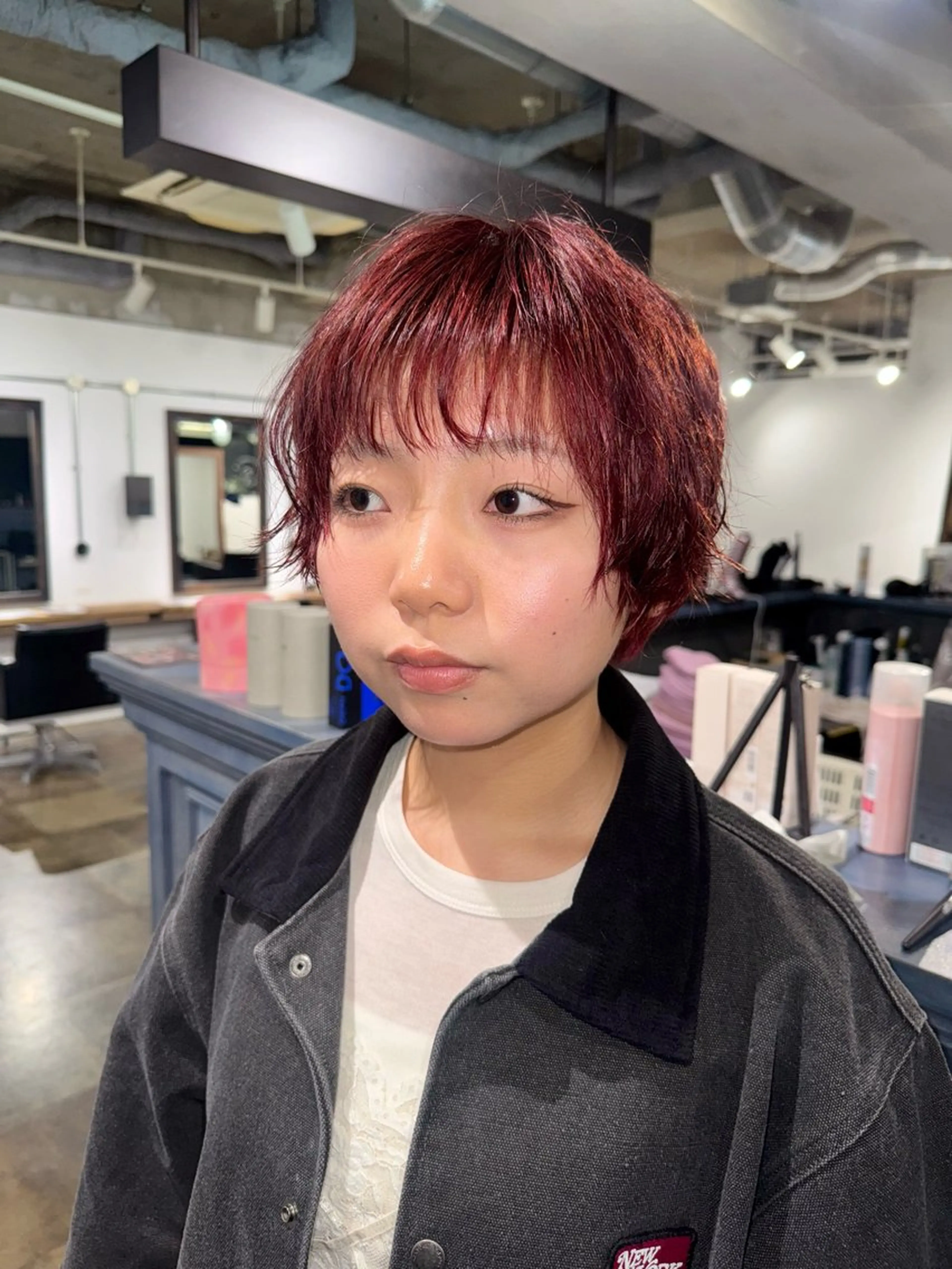 ショート カラー ブリーチ ハイトーンカラー オレンジ トリートメント ヘアカラー qin所属・qin／ 天海／Amamiのヘアスタイル