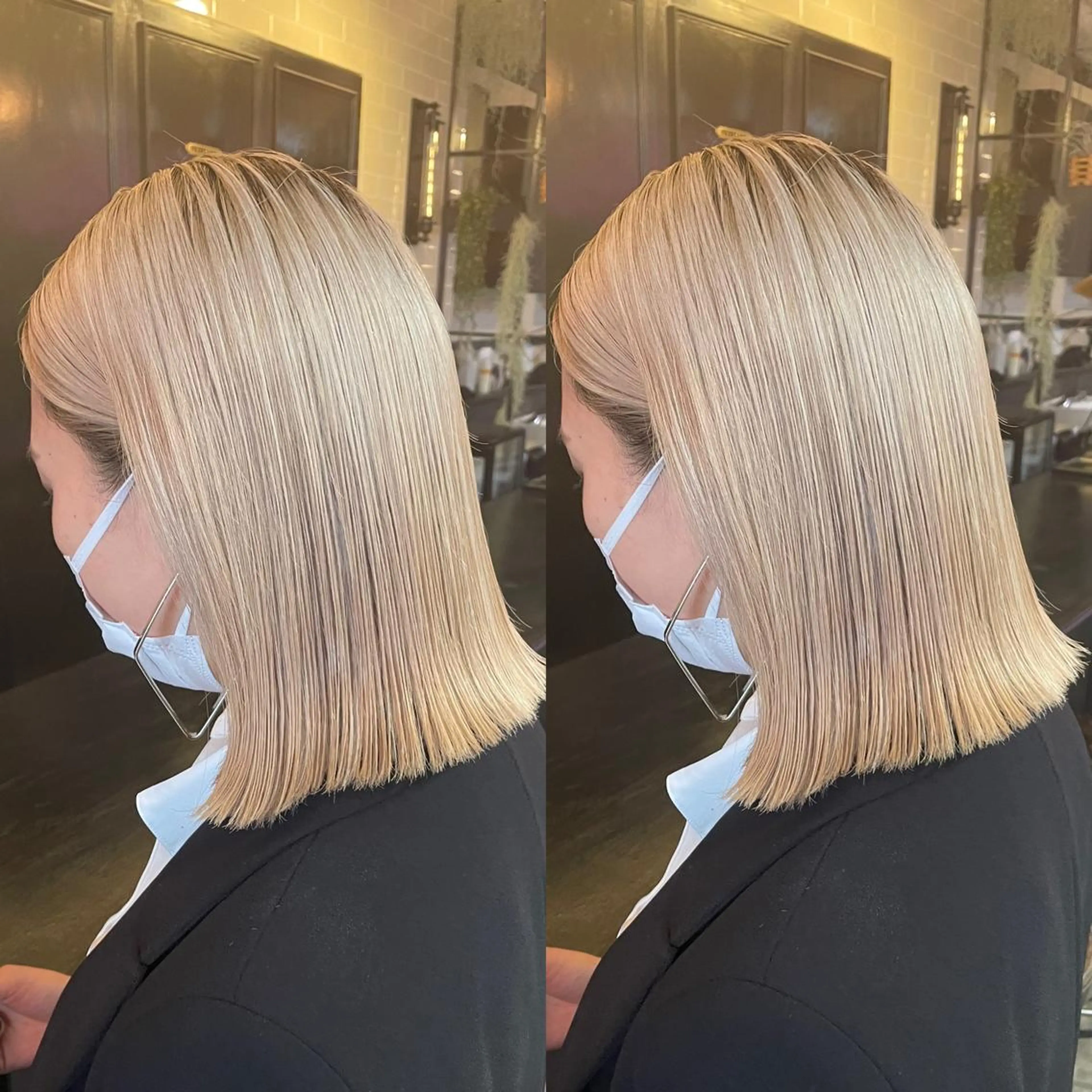 ミディアム カラー ブリーチ ハイトーンカラー 韓国レイヤー/ツヤ髪 🤍kosuke🤍のヘアスタイル