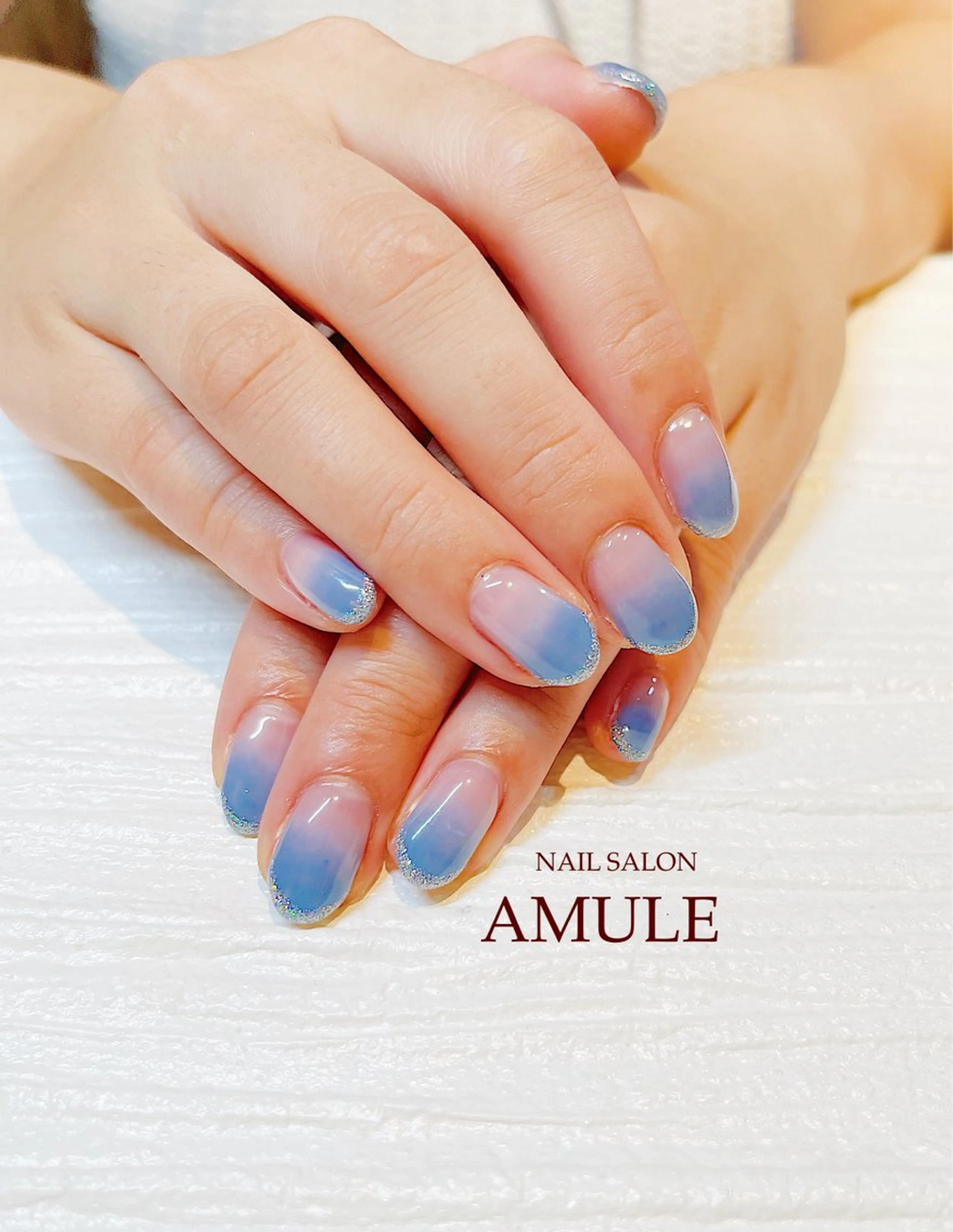 ネイル フレンチネイル ジェルネイル グラデーション ラメ(グリッター) NAILSALON AMULEのネイルデザイン