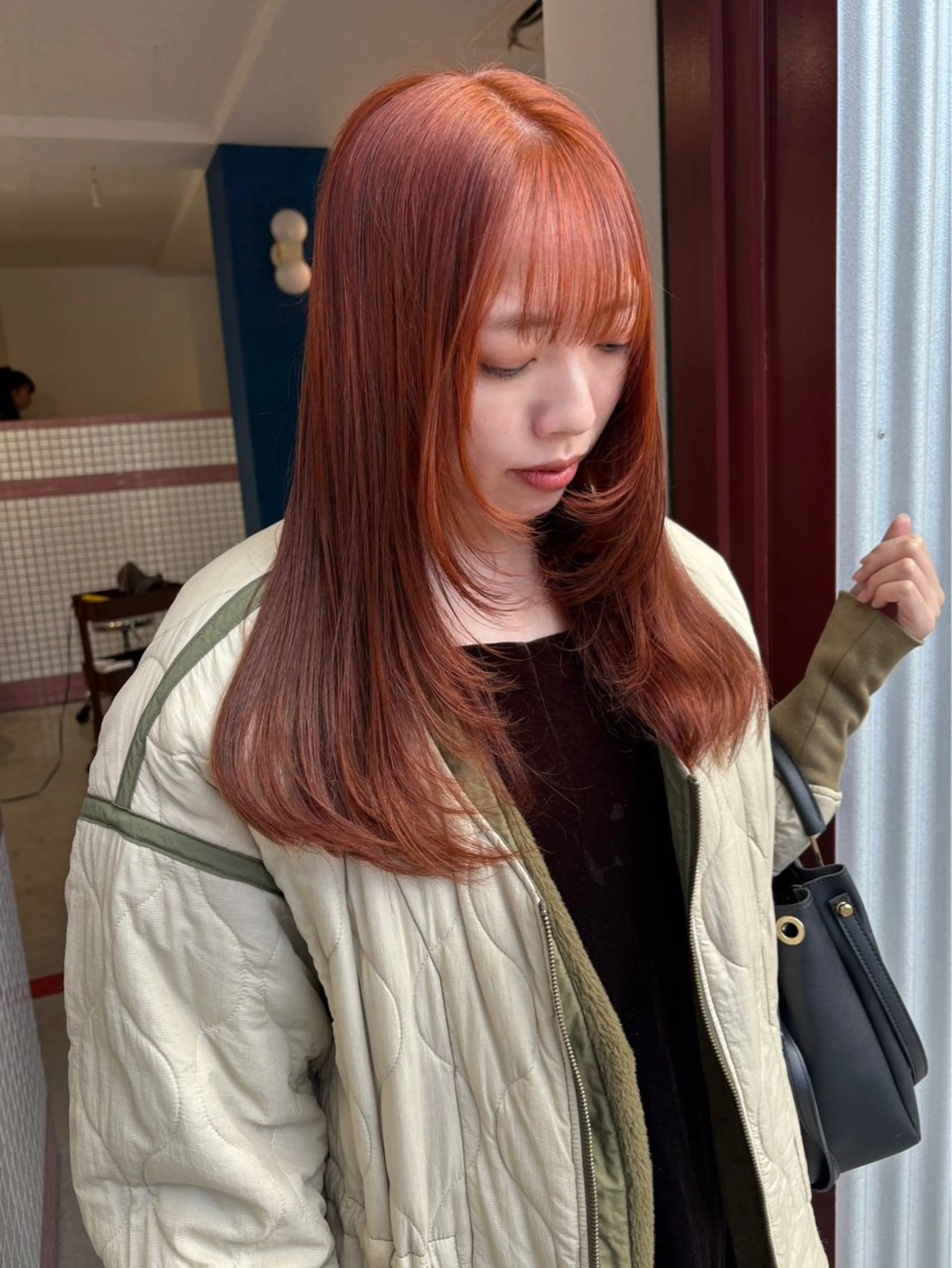 セミロング ケアカラー 顔周りカット カット ヘアカラー トリートメント kanami/ 中崎町美容室のヘアスタイル