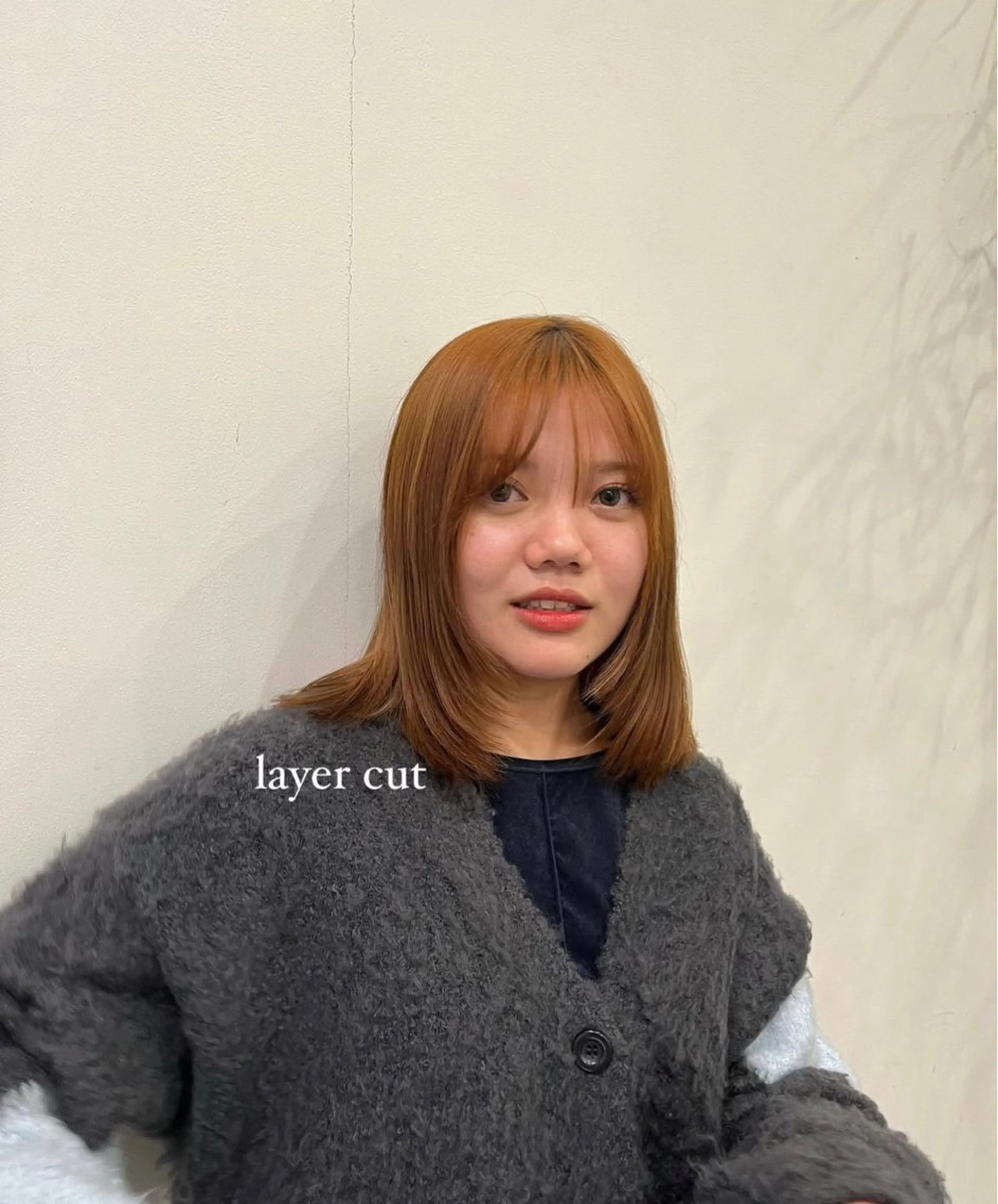 ミディアム レイヤーカット ageha hair所属・水ノ上 優花のヘアスタイル