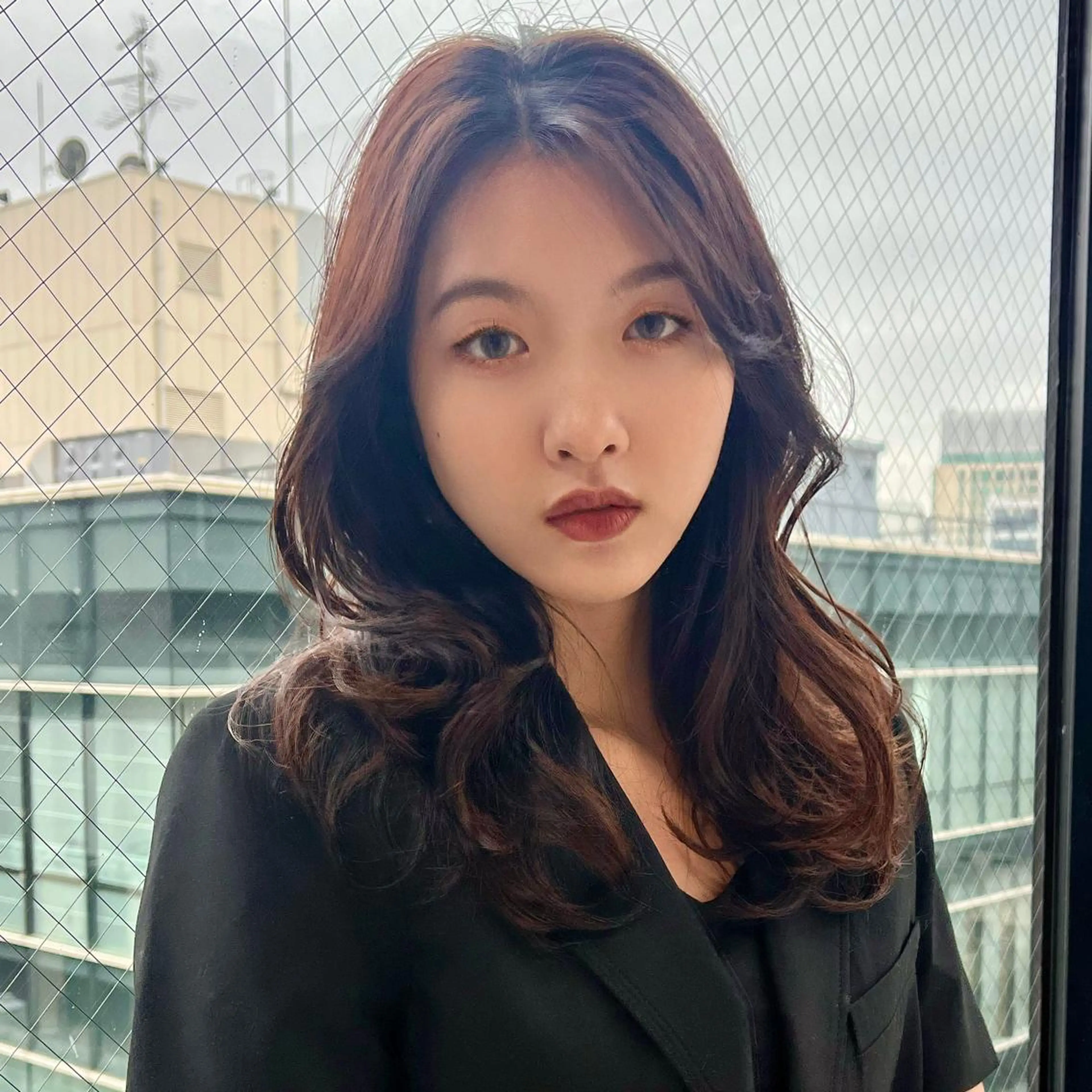 ロング カラー かきあげバング レイヤーカット 似合わせカット シースルーバング Je suis heureuse Tres所属・早朝セット☀️ レイヤー/Momoのヘアスタイル