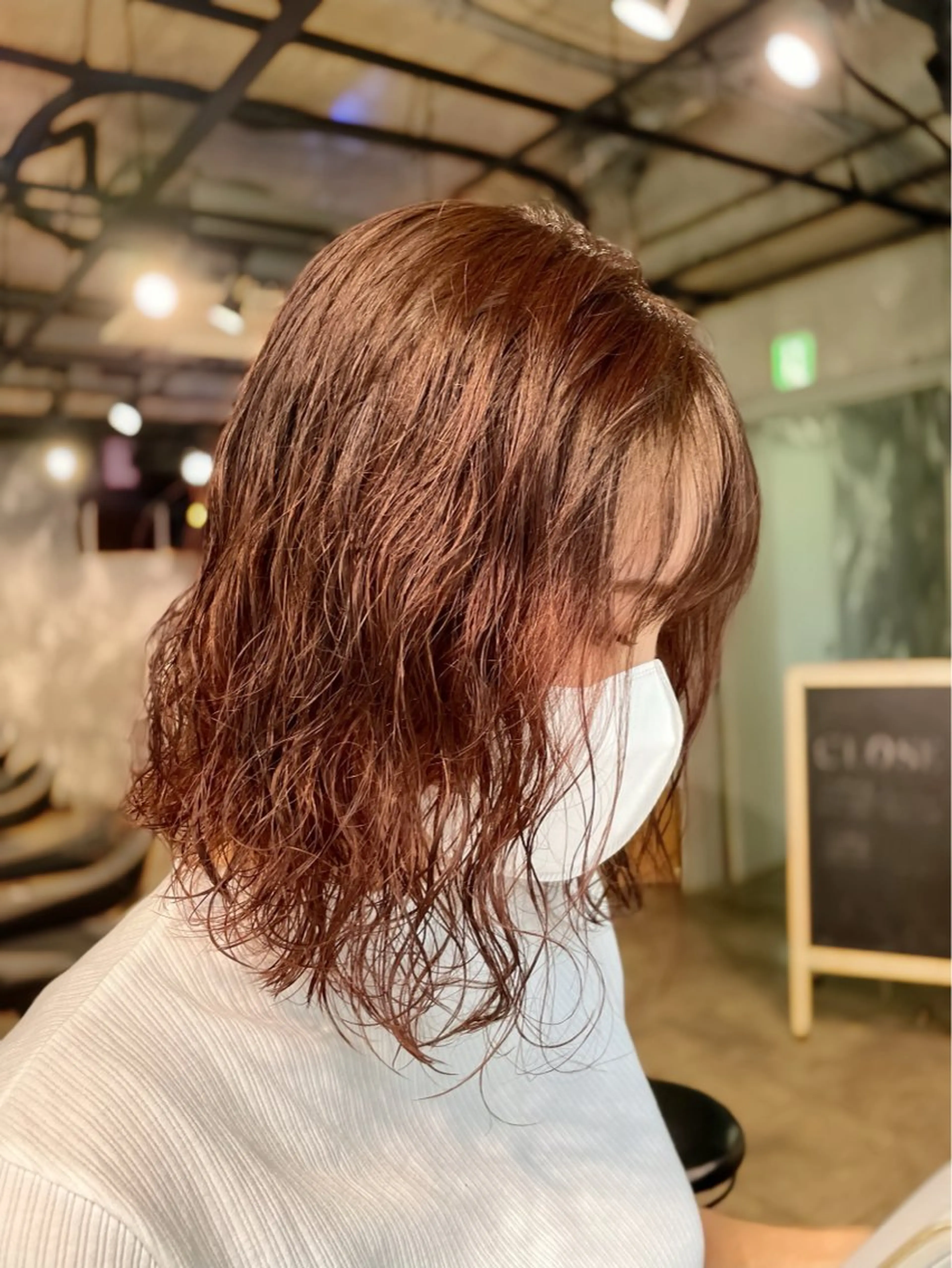 ミディアム パーマ ミディアムパーマ ボブ 縮毛矯正/ハイトーン /パーマ/前原汐🎐のヘアスタイル