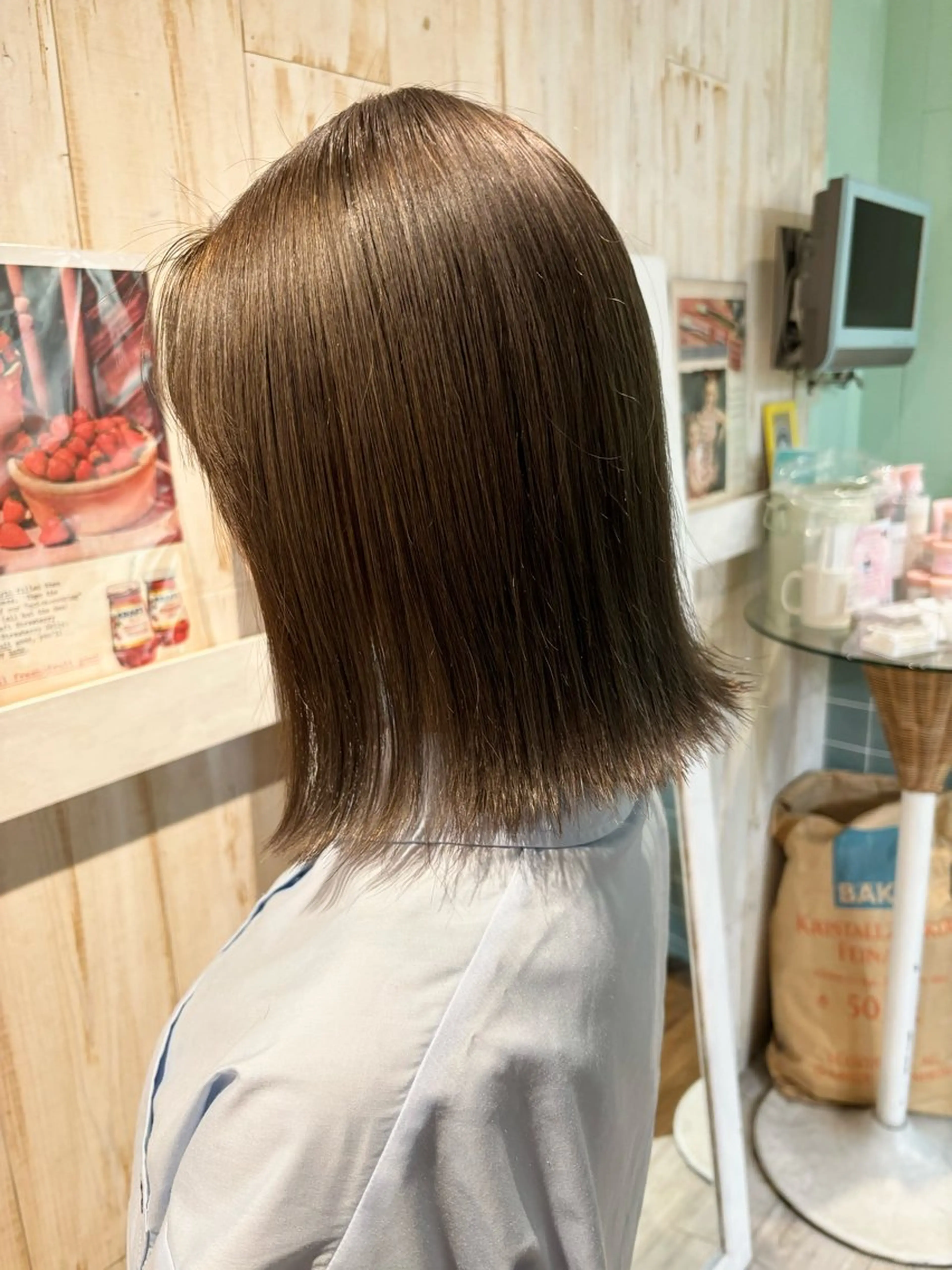 ミディアム カラー 顔周りカット/ボブ/ ツヤ髪/coconaのヘアスタイル
