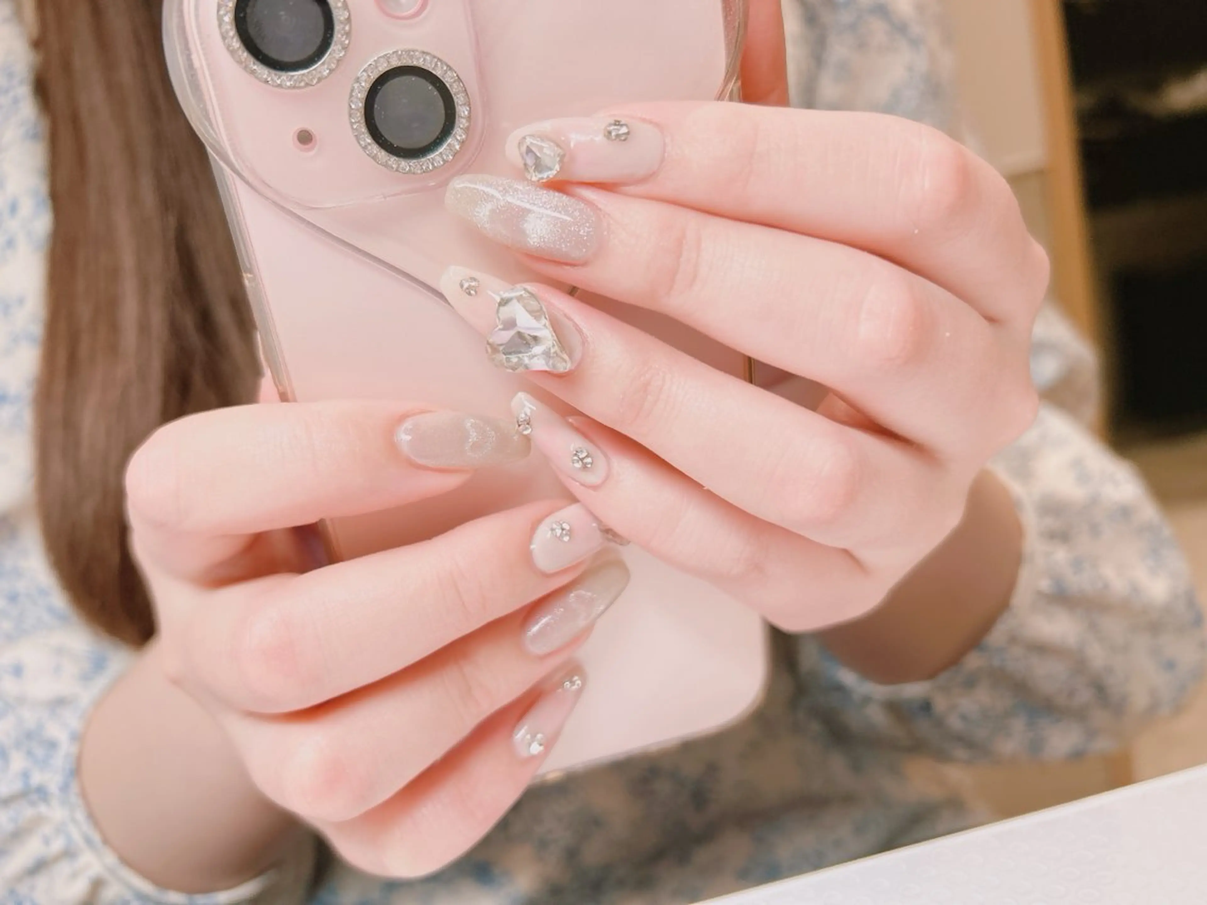 ネイル ハート マグネットネイル 持ち込み ハンドネイル junna のぞいてねのネイルデザイン