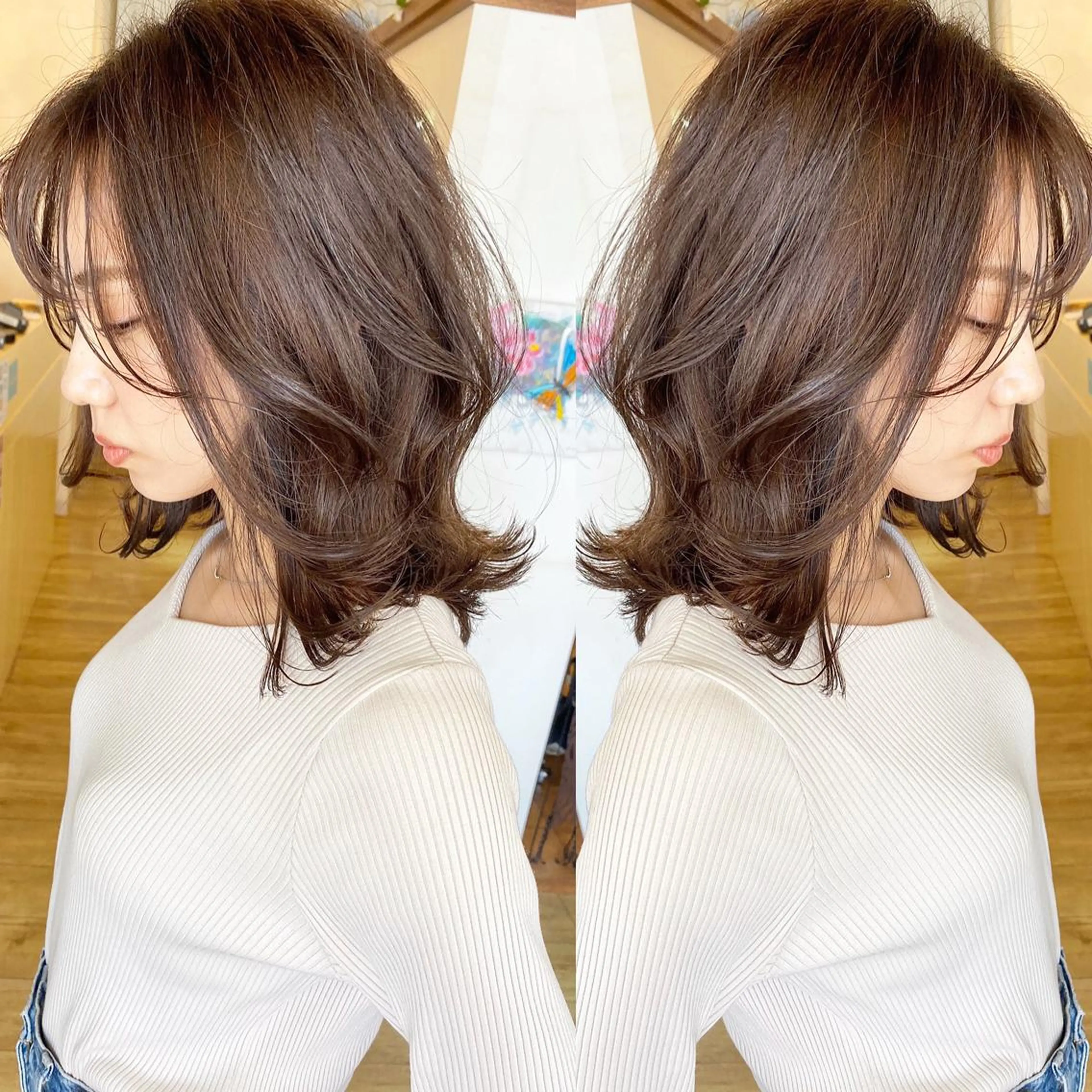 ミディアム カラー イルミナカラー カット ヘアカラー grand juteのヘアスタイル