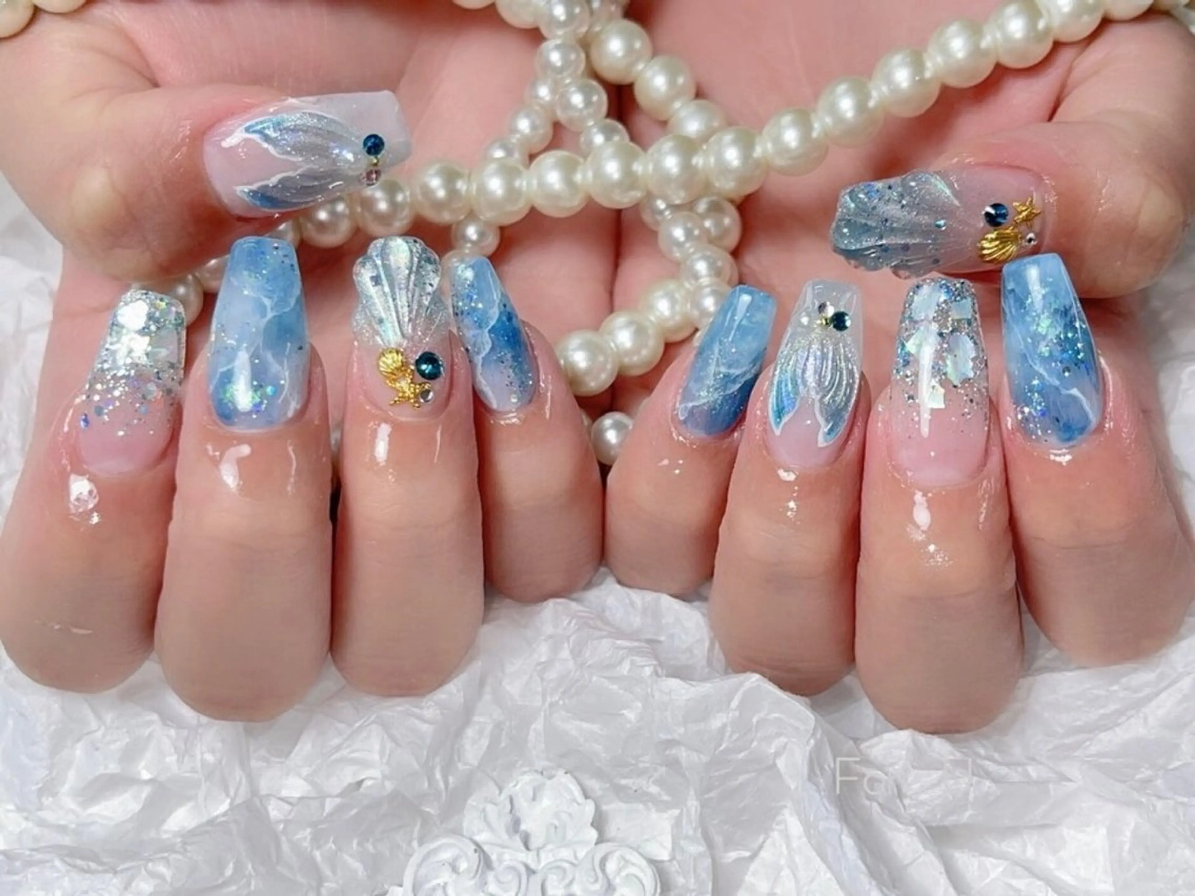 メンズ ネイル アートネイル フレンチネイル ジェルネイル キラキラネイル パラジェル ハンドネイル Bloom スカルプ専門店のネイルデザイン