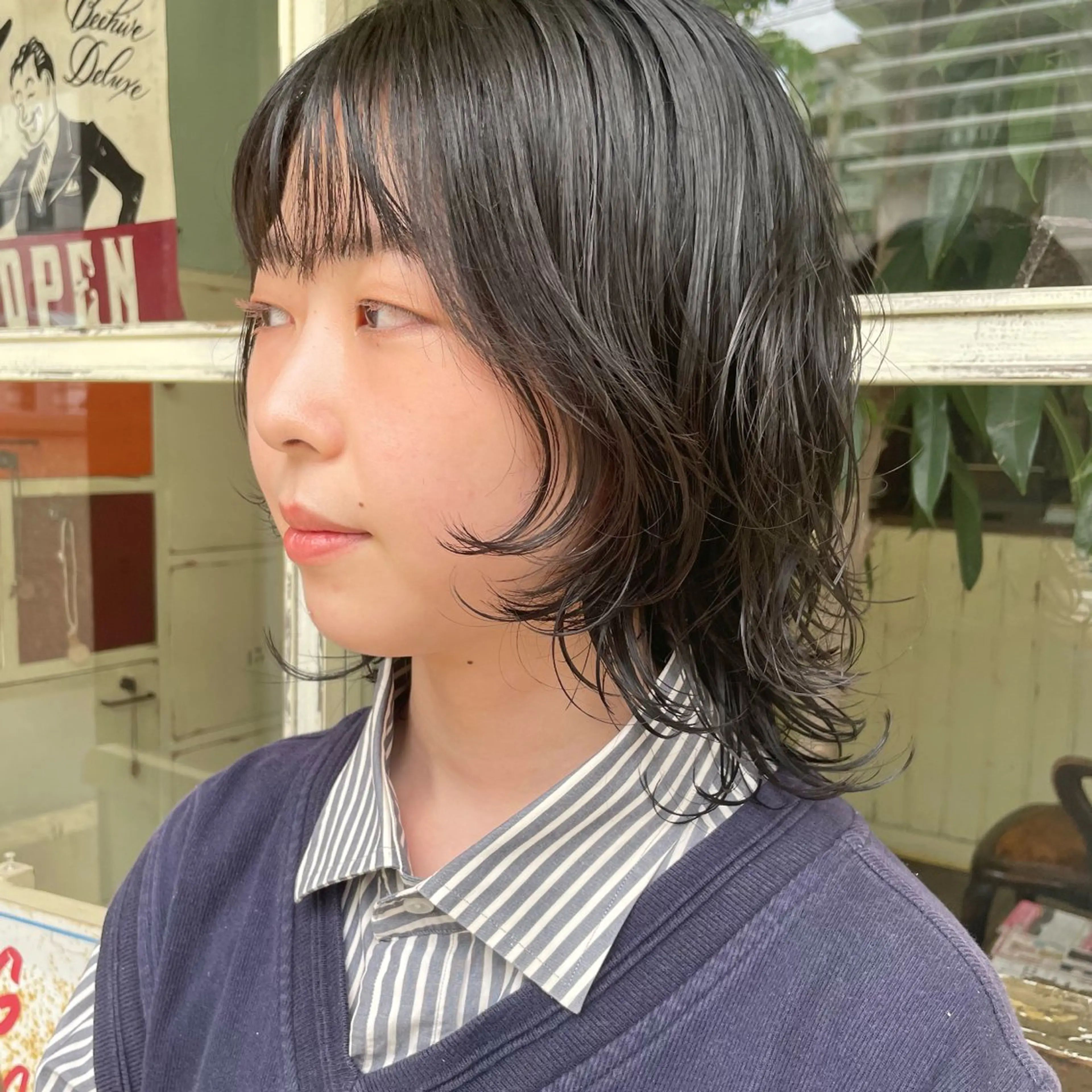 ミディアム パーマ ミディアムパーマ くせ毛 sourire  西大分所属・Sourire西大分 ☘️いけだ　あおいのヘアスタイル