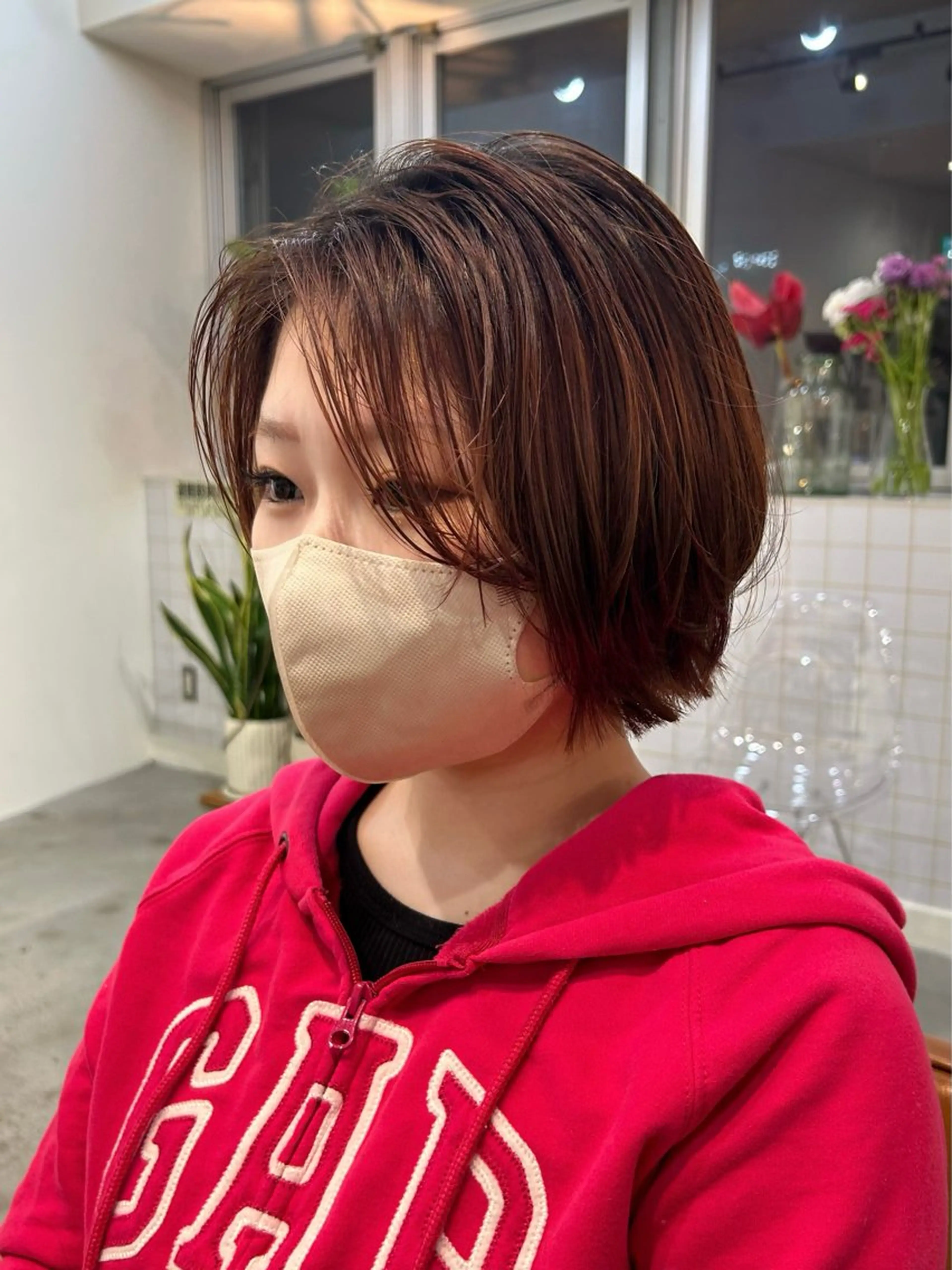 ショート ボブレイヤー ボブ レイヤーカット 小顔カット カット ボブ/レイヤー 大阪梅田/きょうかのヘアスタイル