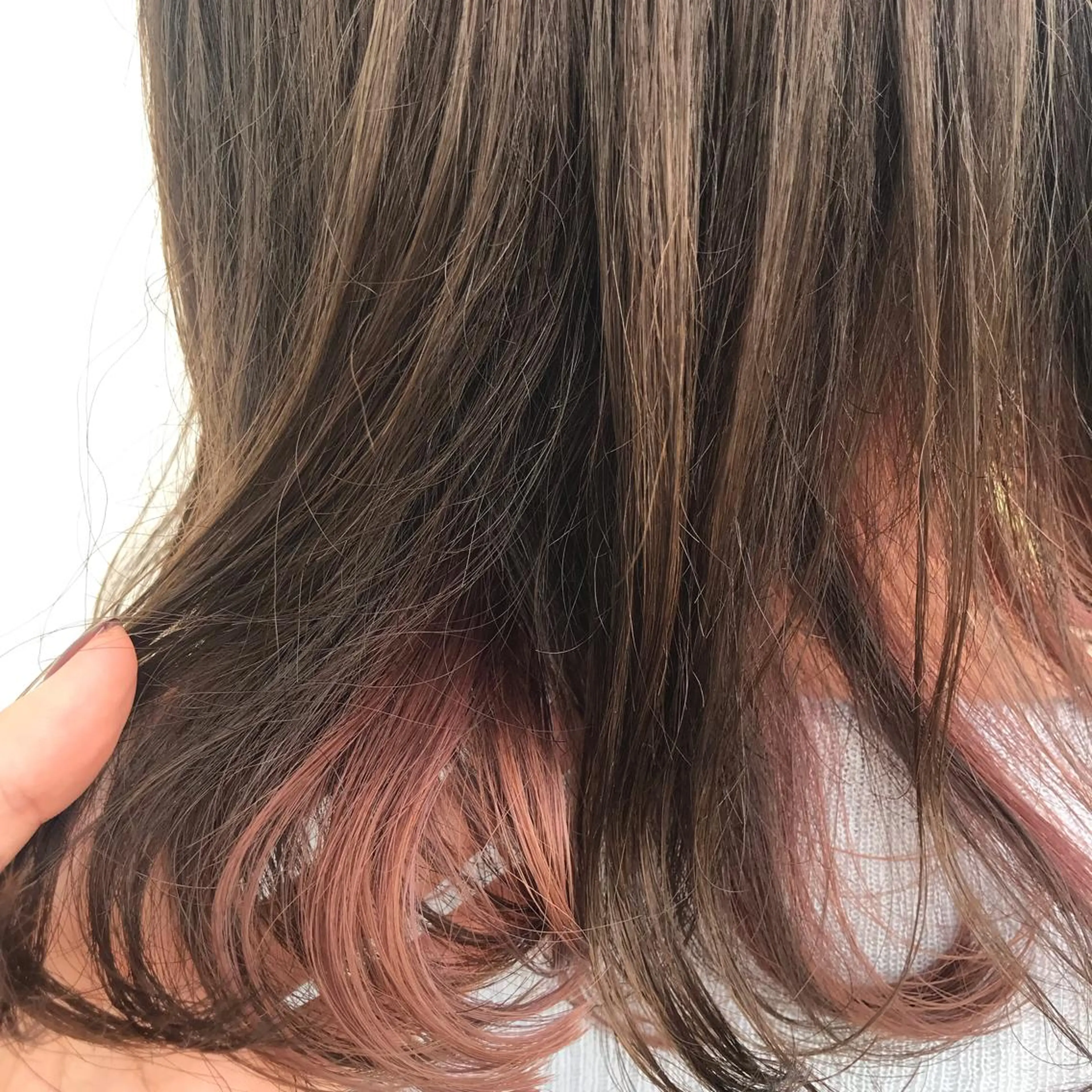 ミディアム カラー ベージュカラー インナーカラー ピンクカラー ピンクベージュ Hair Musee   柱店所属・topstylist 吉住 早織のヘアスタイル