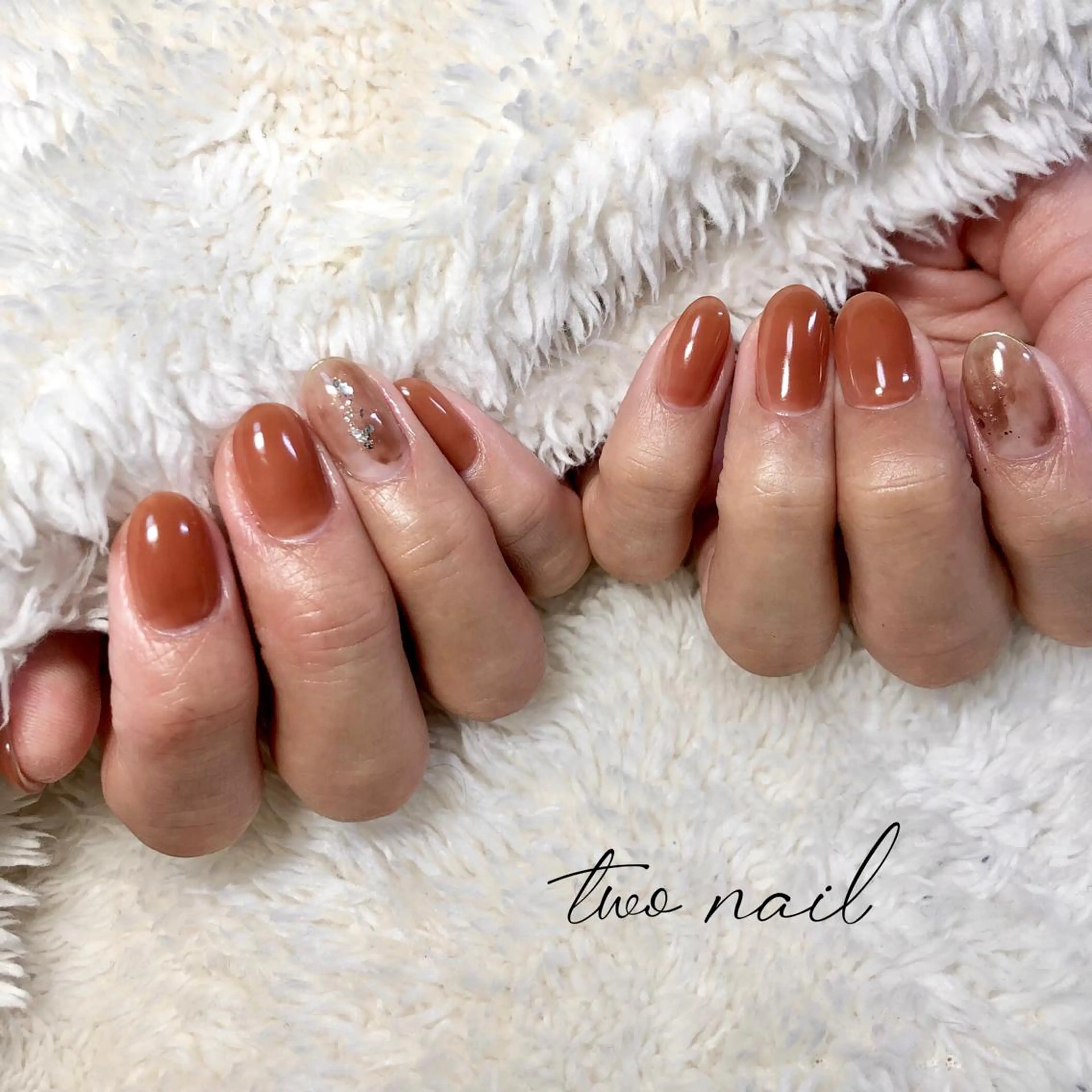 ネイル アートネイル フットネイル ハート ニュアンスネイル ホワイト two nailのネイルデザイン