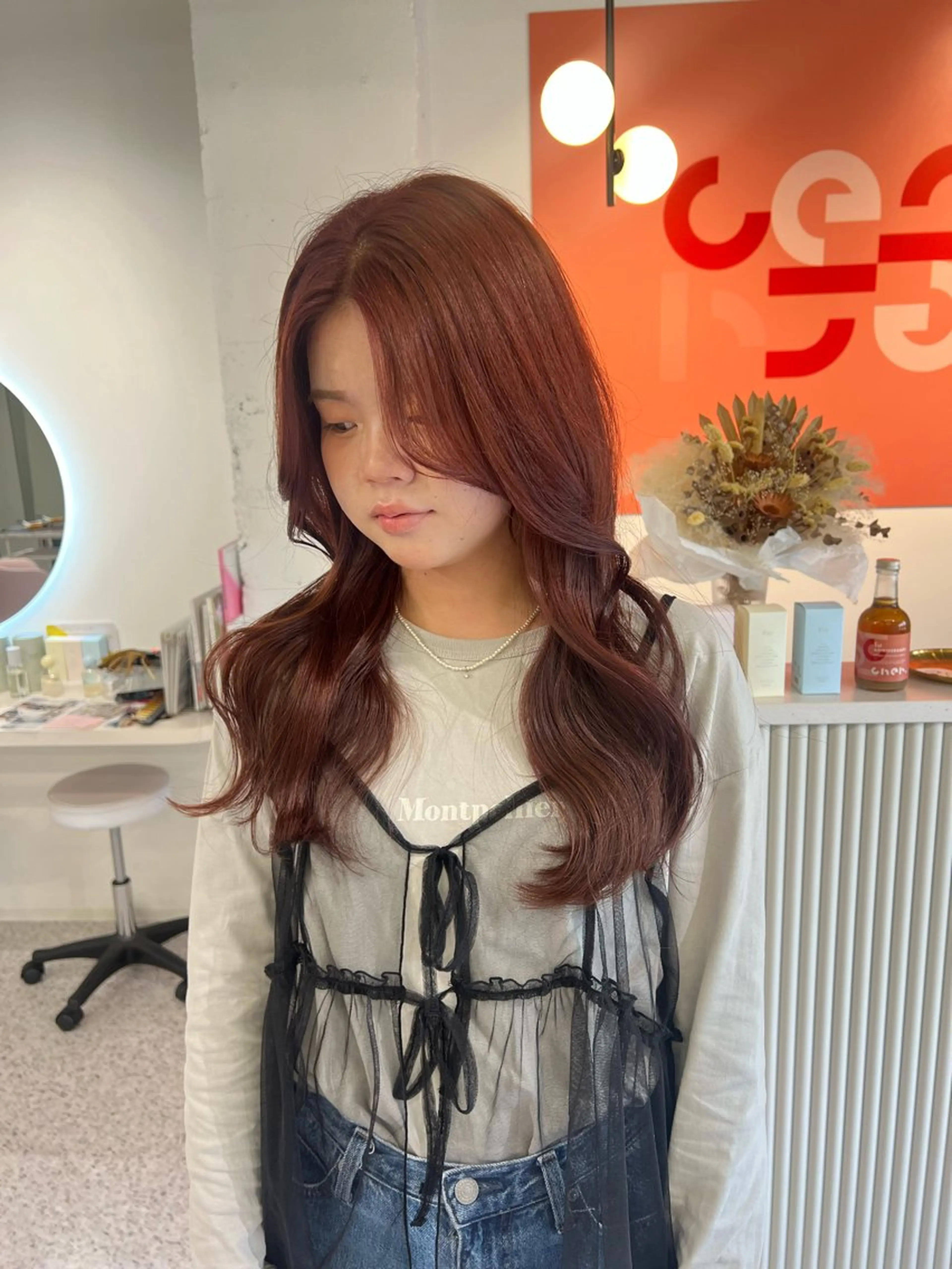 セミロング カット ヘアカラー トリートメント 淺井 捺央のヘアスタイル