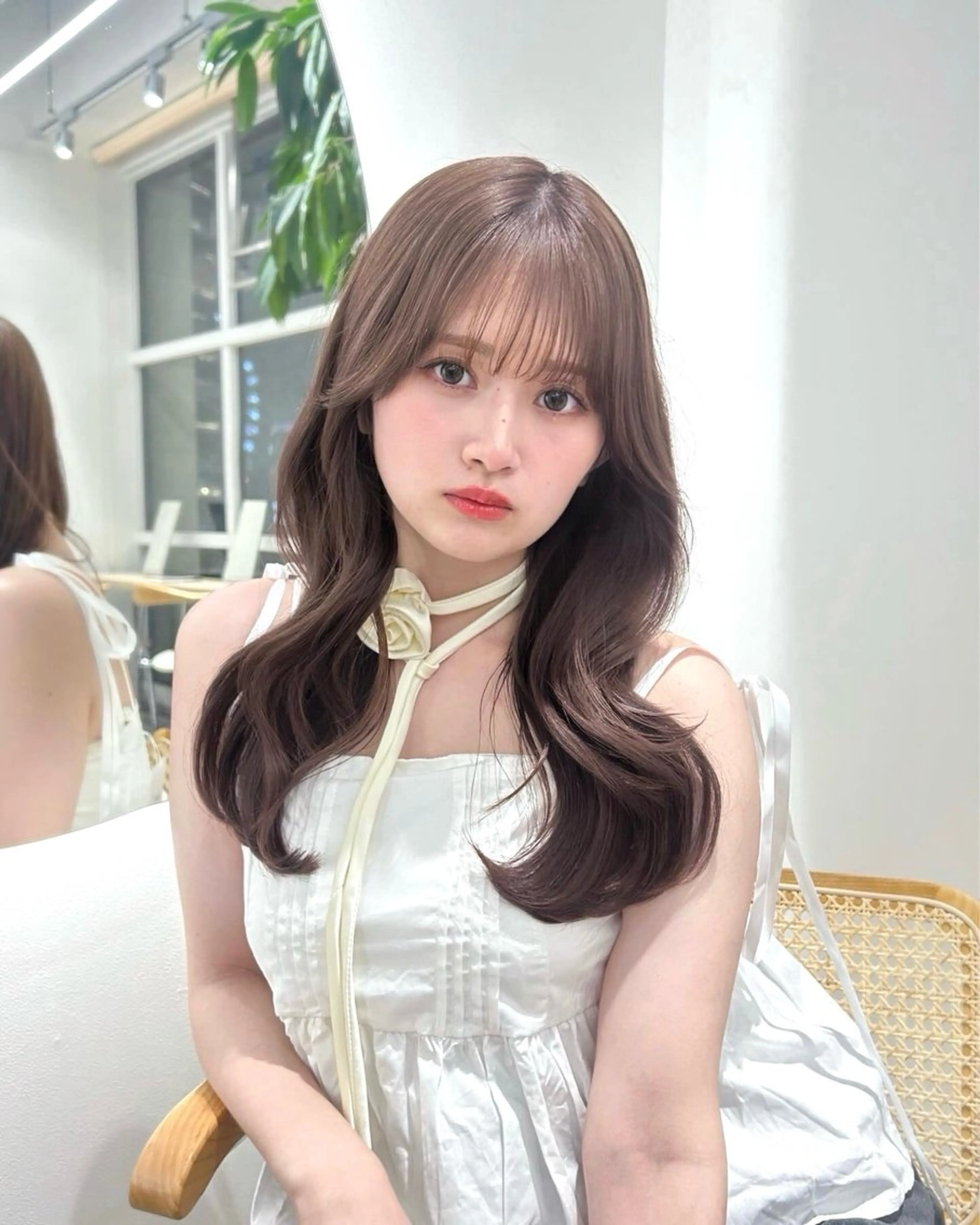 ロング カラー ブリーチ 透明感カラー ブリーチなしカラー ミディアムヘア Chifumiのヘアスタイル