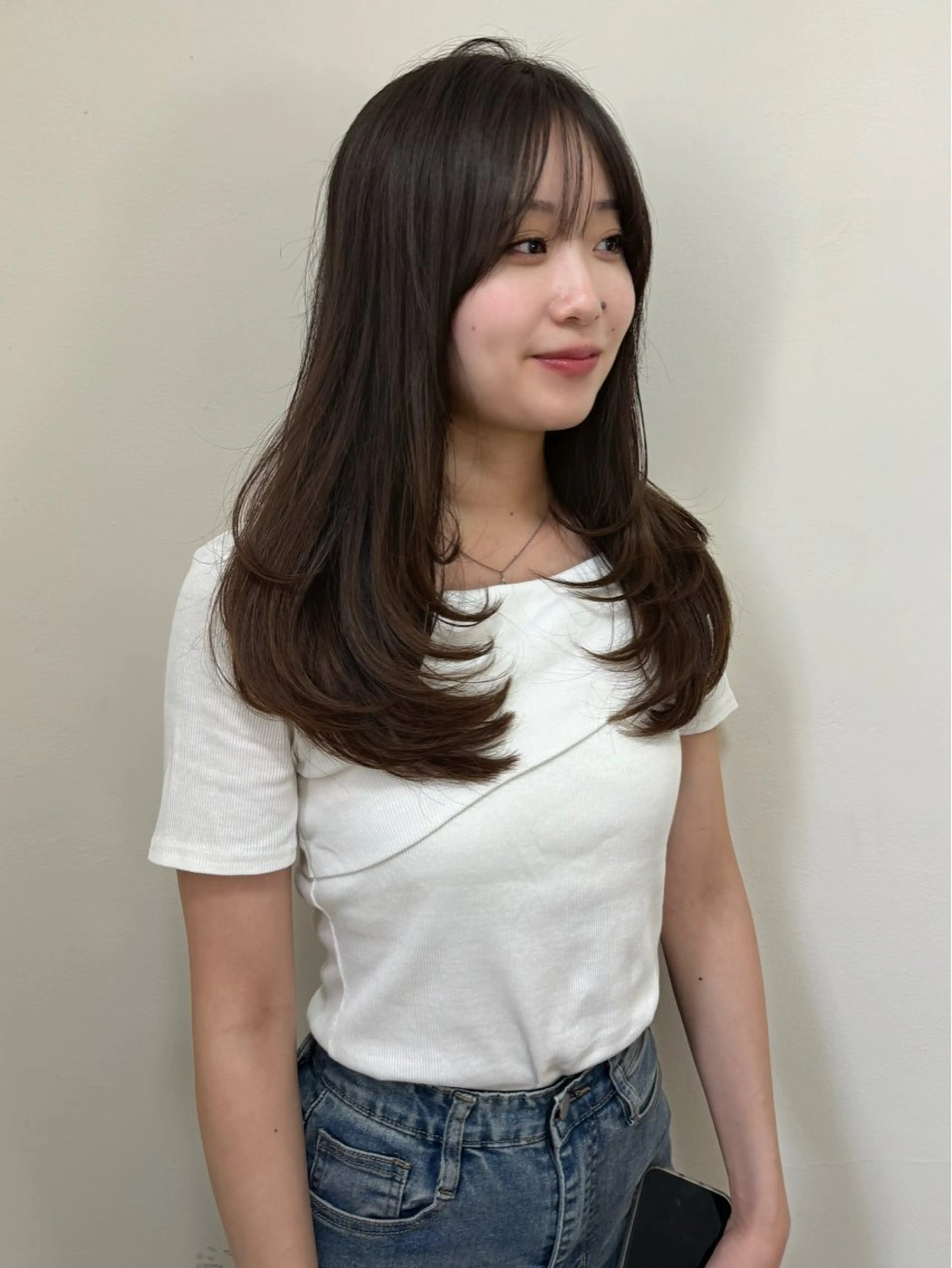 セミロング カット ヘアカラー 透明感🍨レイヤー ヘアセット/miyuのヘアスタイル