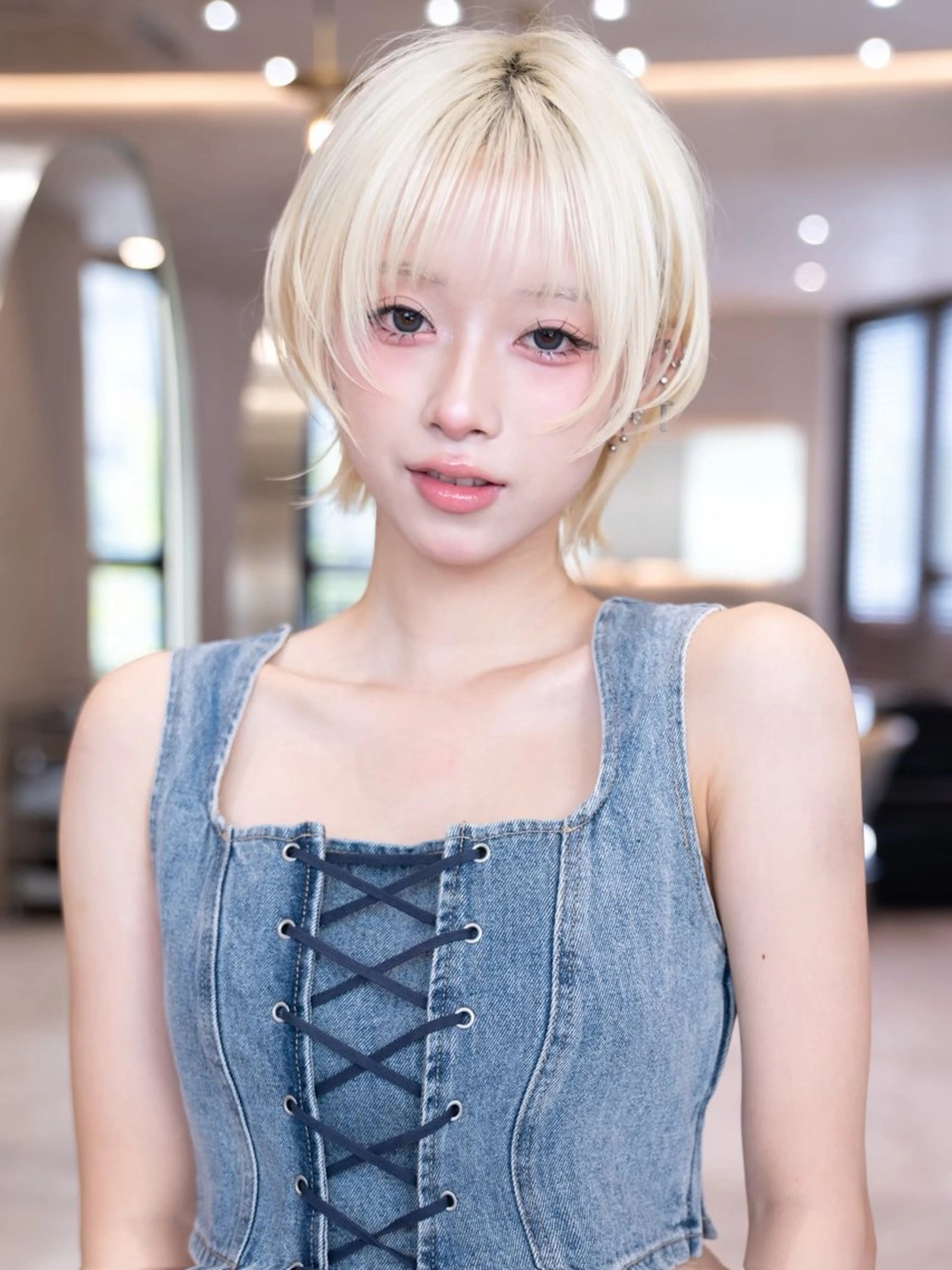 ミディアム カラー カット ヘアカラー トリートメント 渋谷/レイヤーボブ・ 韓国ボブ特化/楓のヘアスタイル