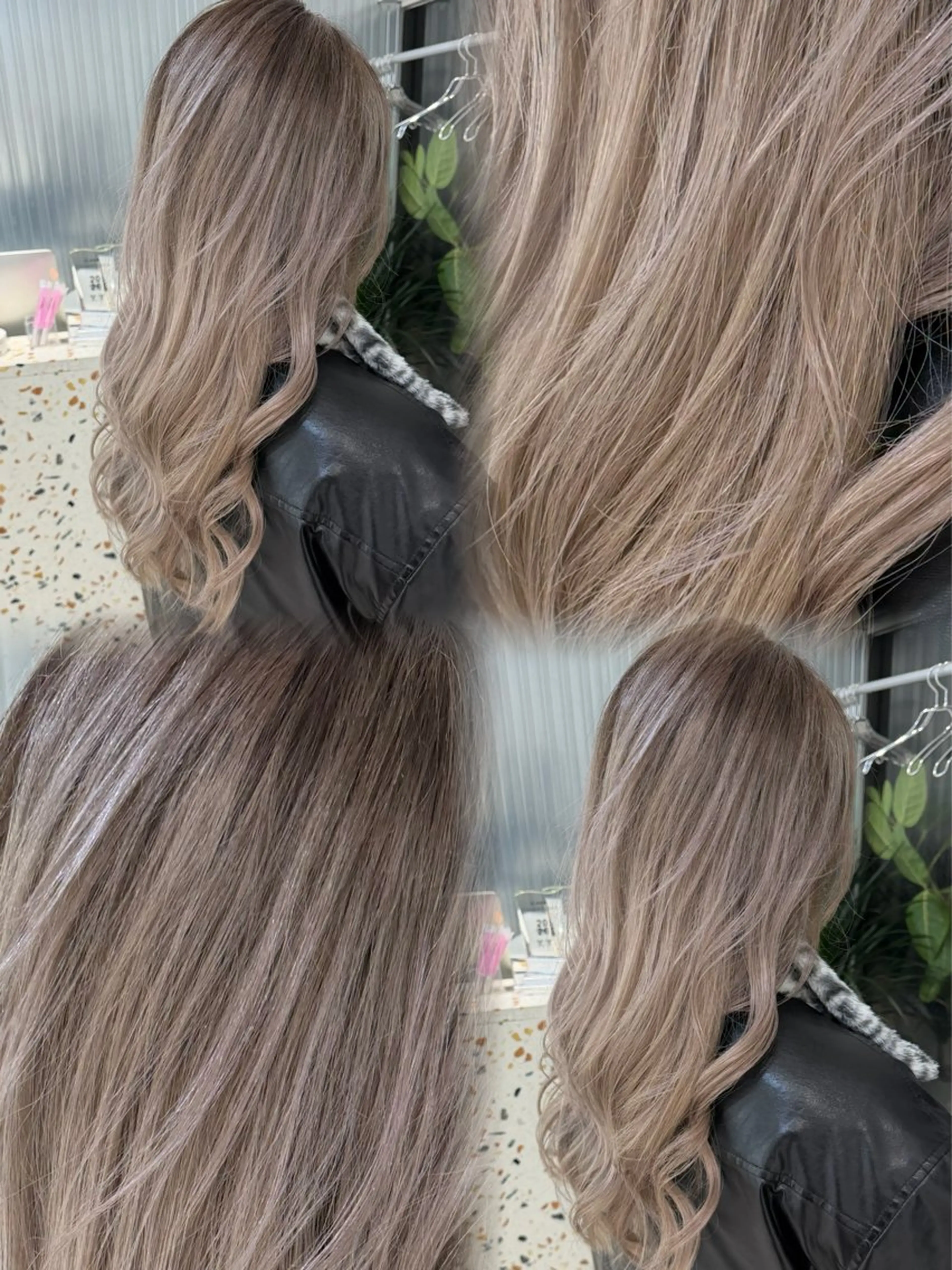 ロング カラー グレージュ ヘアカラー トリートメント 表参道/ハイライト バレイヤージュのヘアスタイル