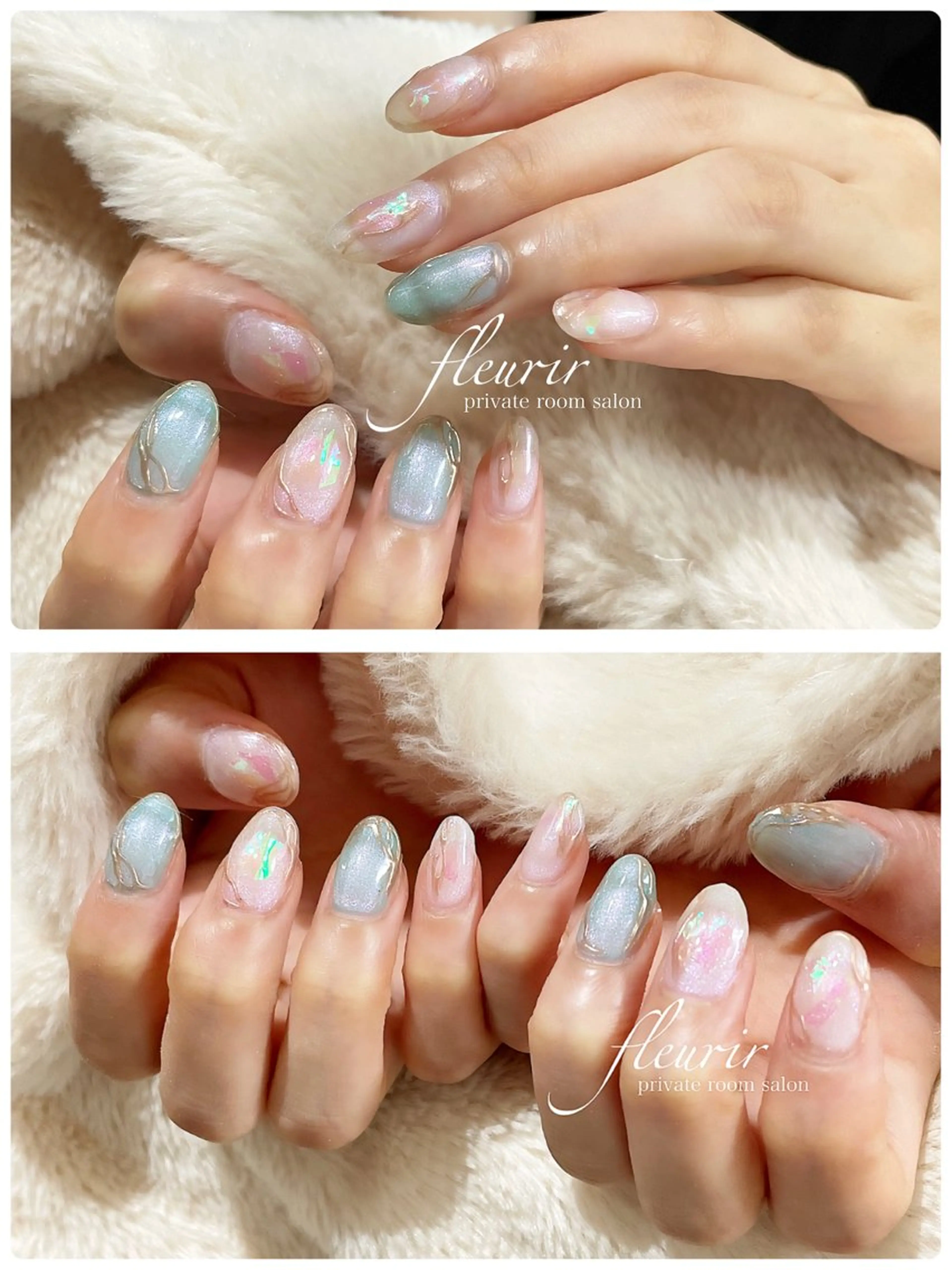 ネイル アートネイル ゴールド ミラーネイル フルリール 【プライベートサロンのネイルデザイン