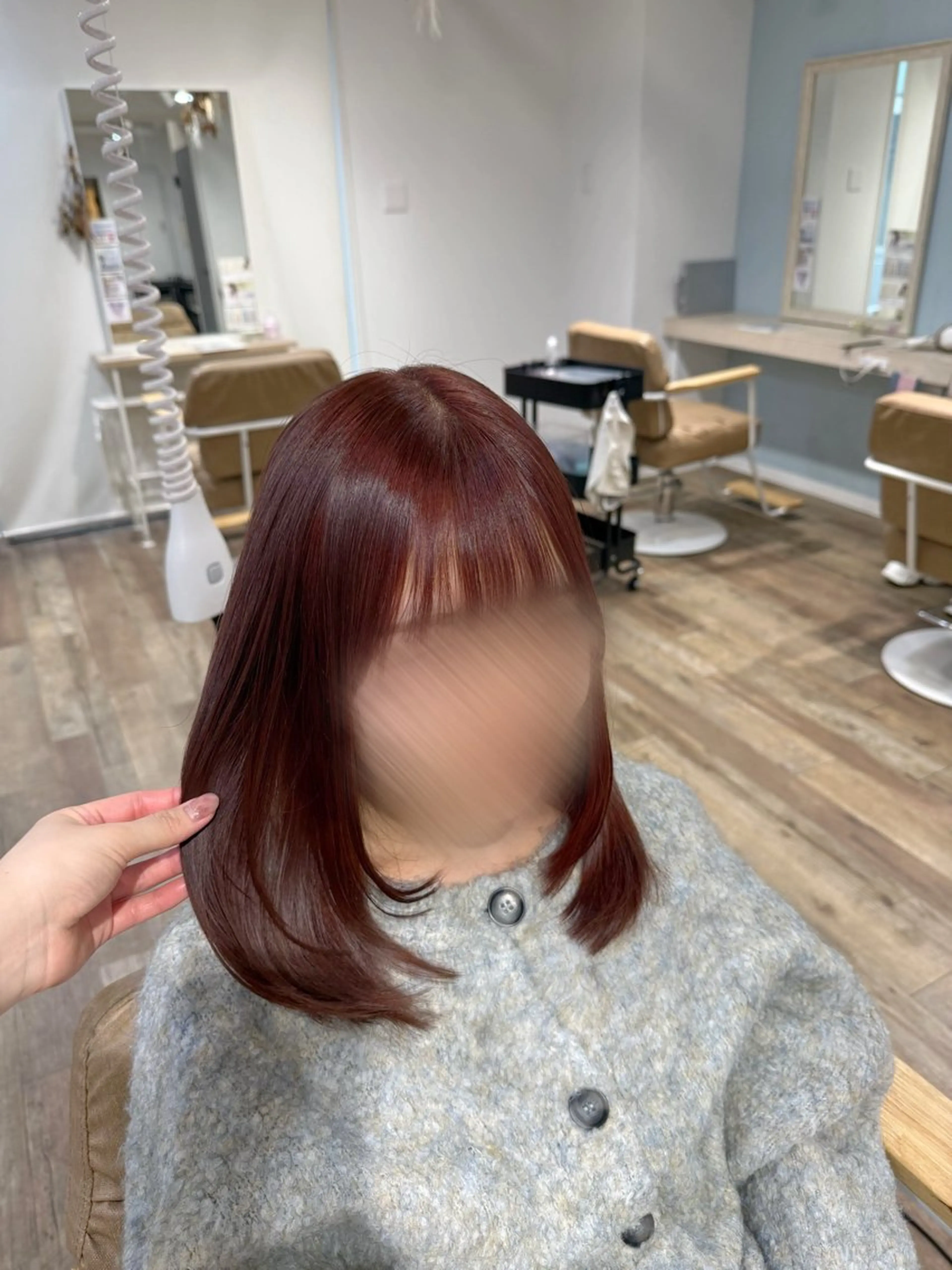 セミロング レイヤーカット カット ヘアカラー トリートメント ピンク・ラベンダー/ レイヤー/NANAのヘアスタイル