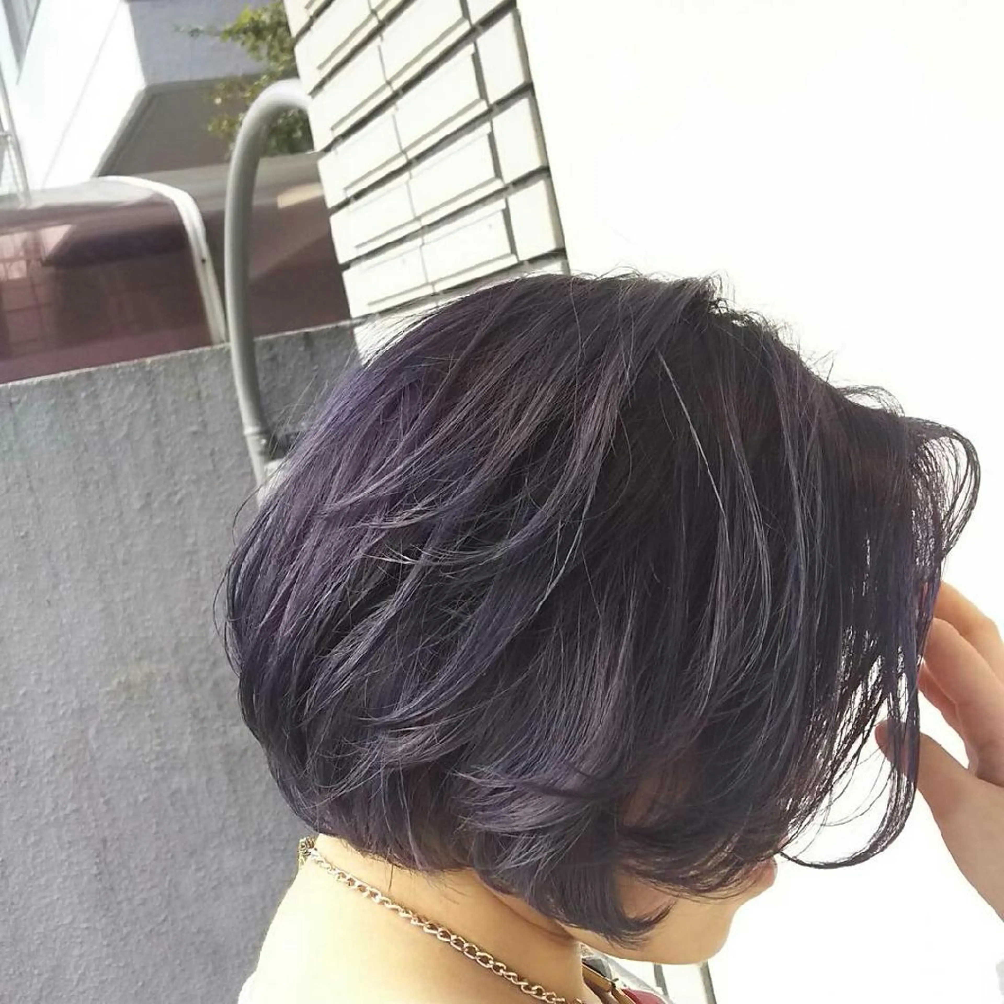 ミディアム カラー ネイビーカラー バイオレットカラー SHAFT Ieiriのヘアスタイル