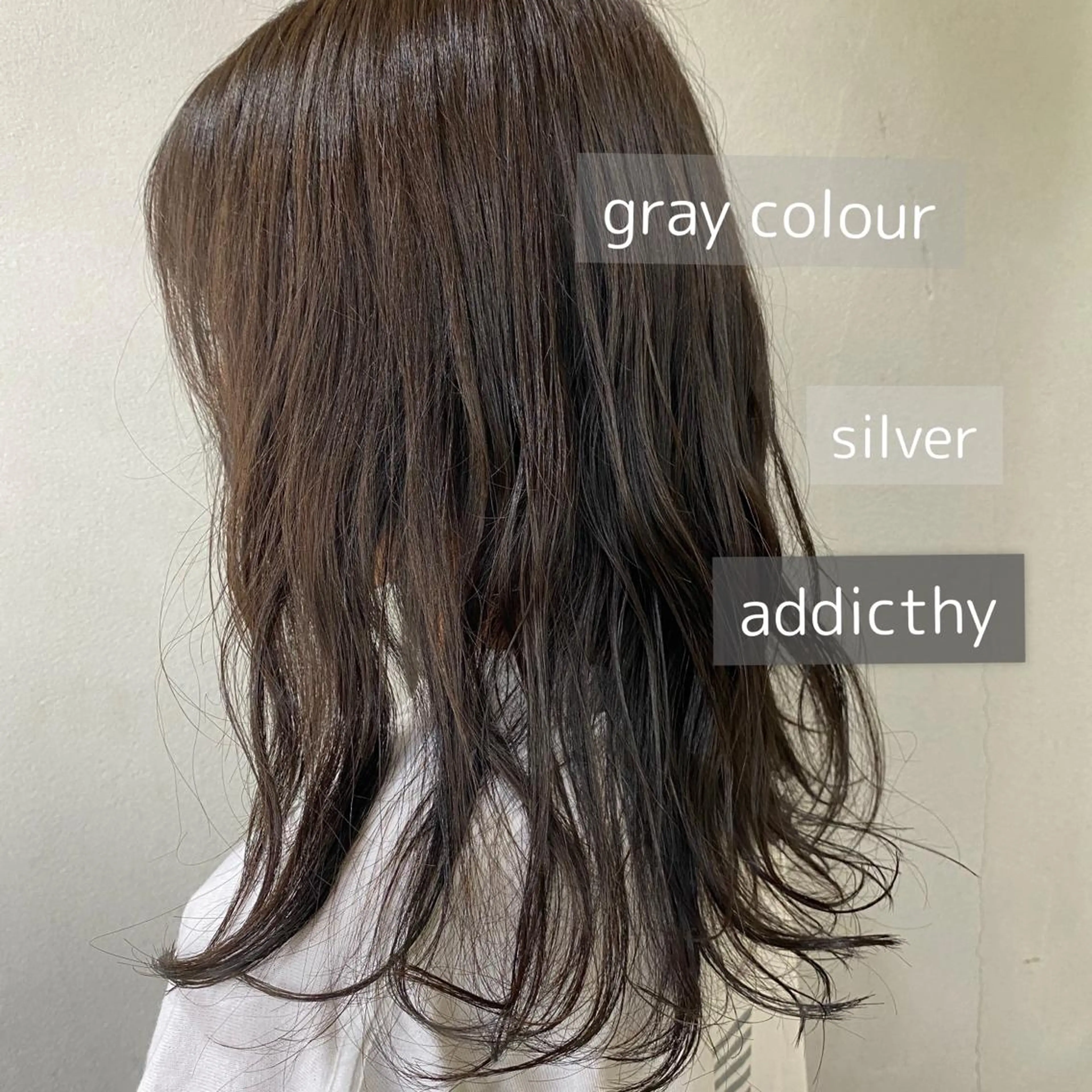 セミロング アッシュ 舟橋 りんかのヘアスタイル