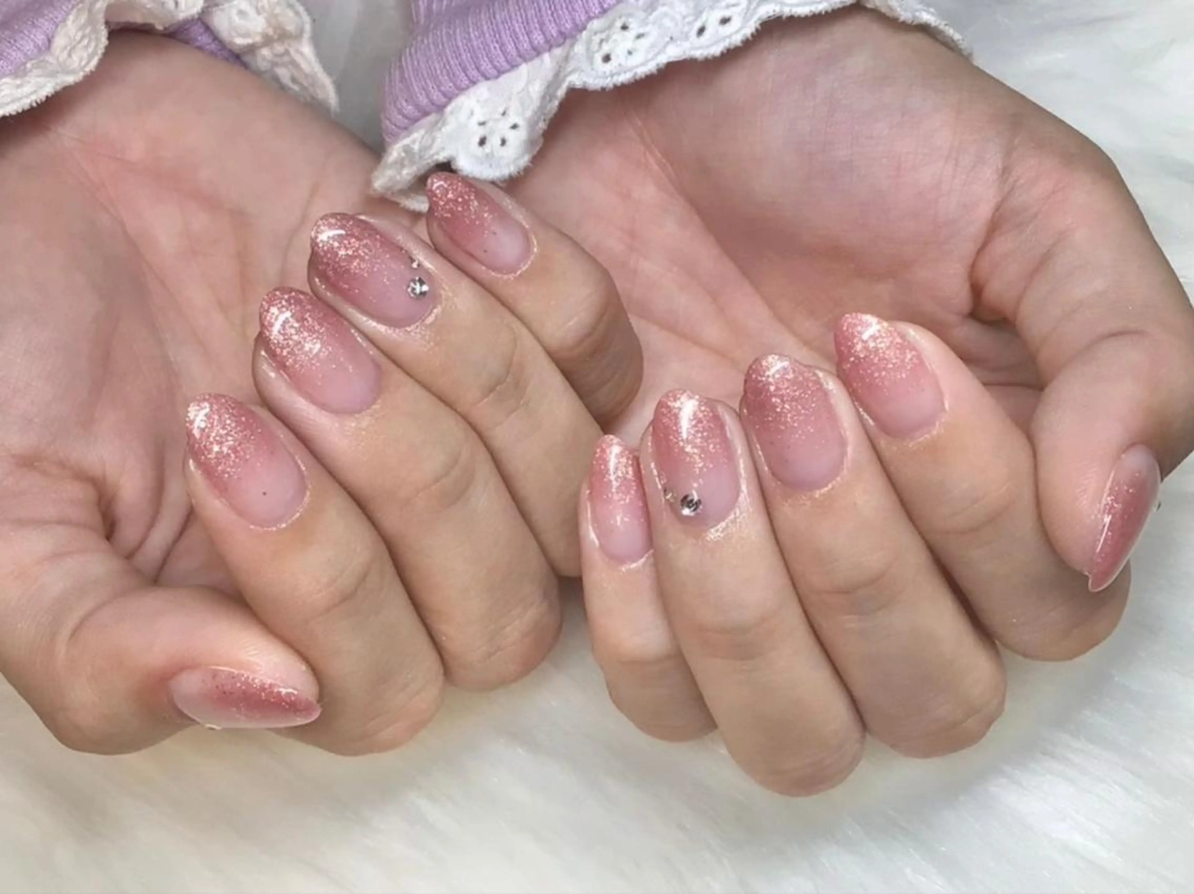 ネイル ラメ(グリッター) ラメグラデーション ハンドネイル Bianca大名店 yonekuraのネイルデザイン