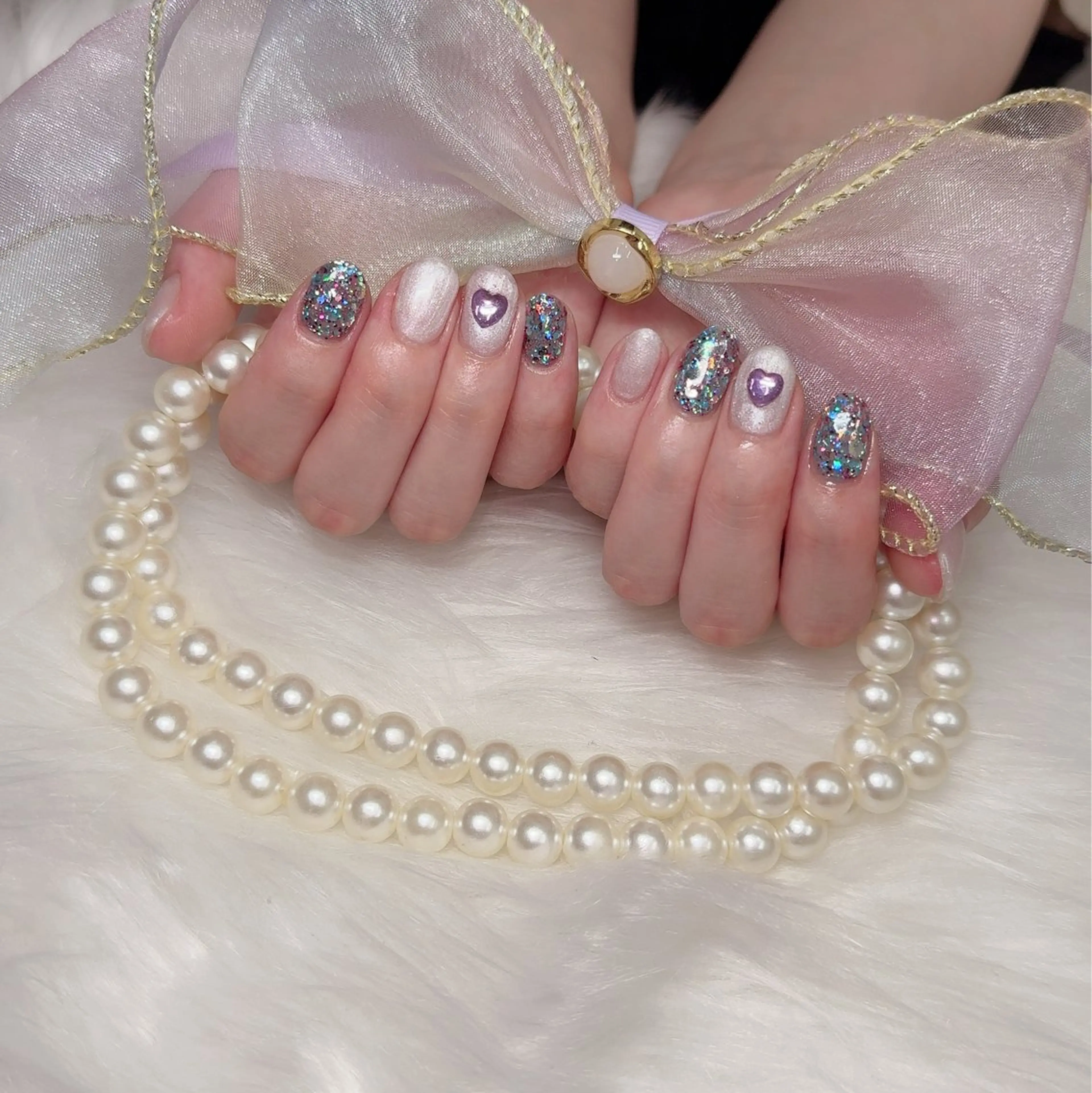 🍒ミニモ限定🍒ハンドネイル【ラメジェル】の写真