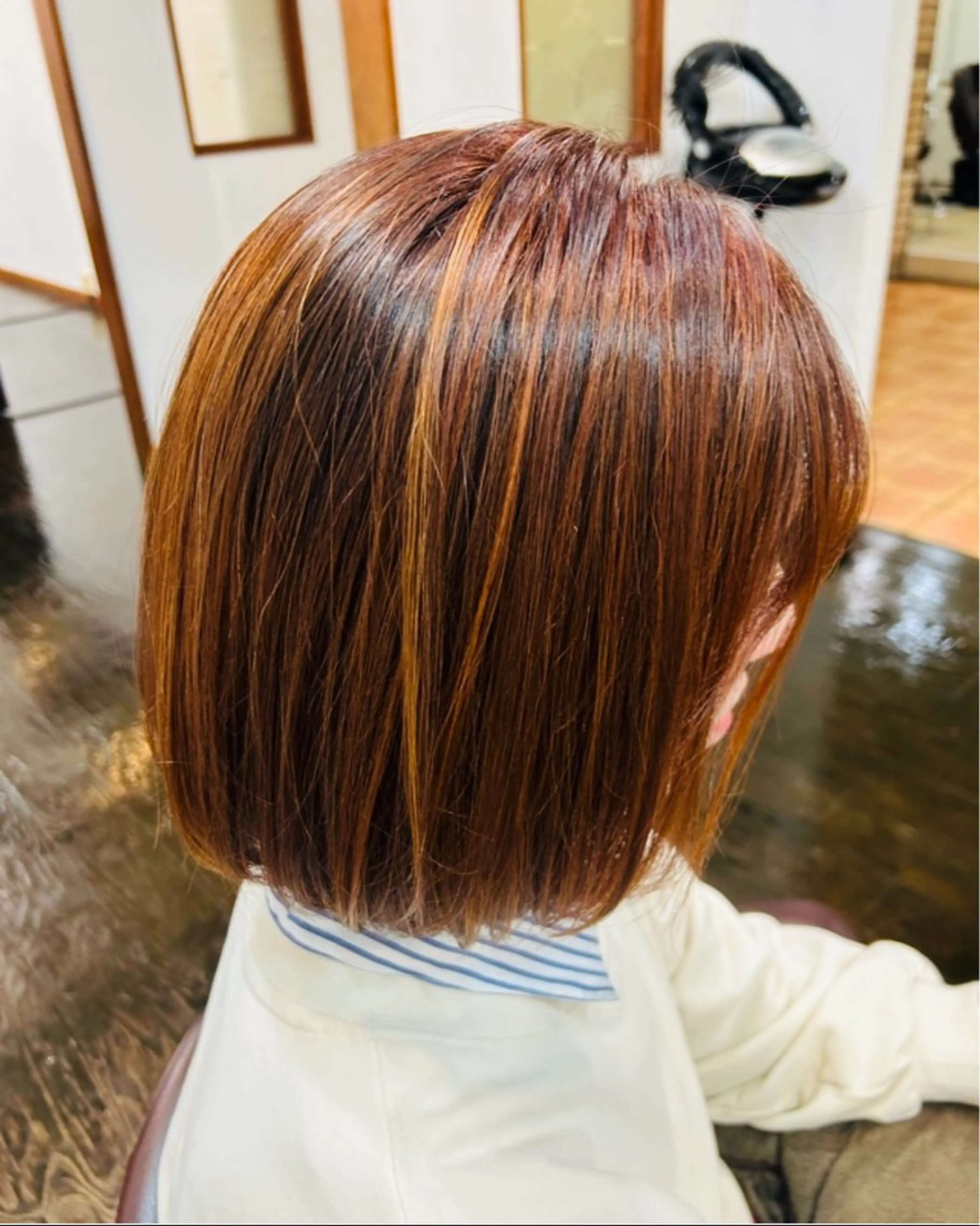 ミディアム カラー オレンジ LaRuelle🦩 康本♦️髪質改善♦️のヘアスタイル