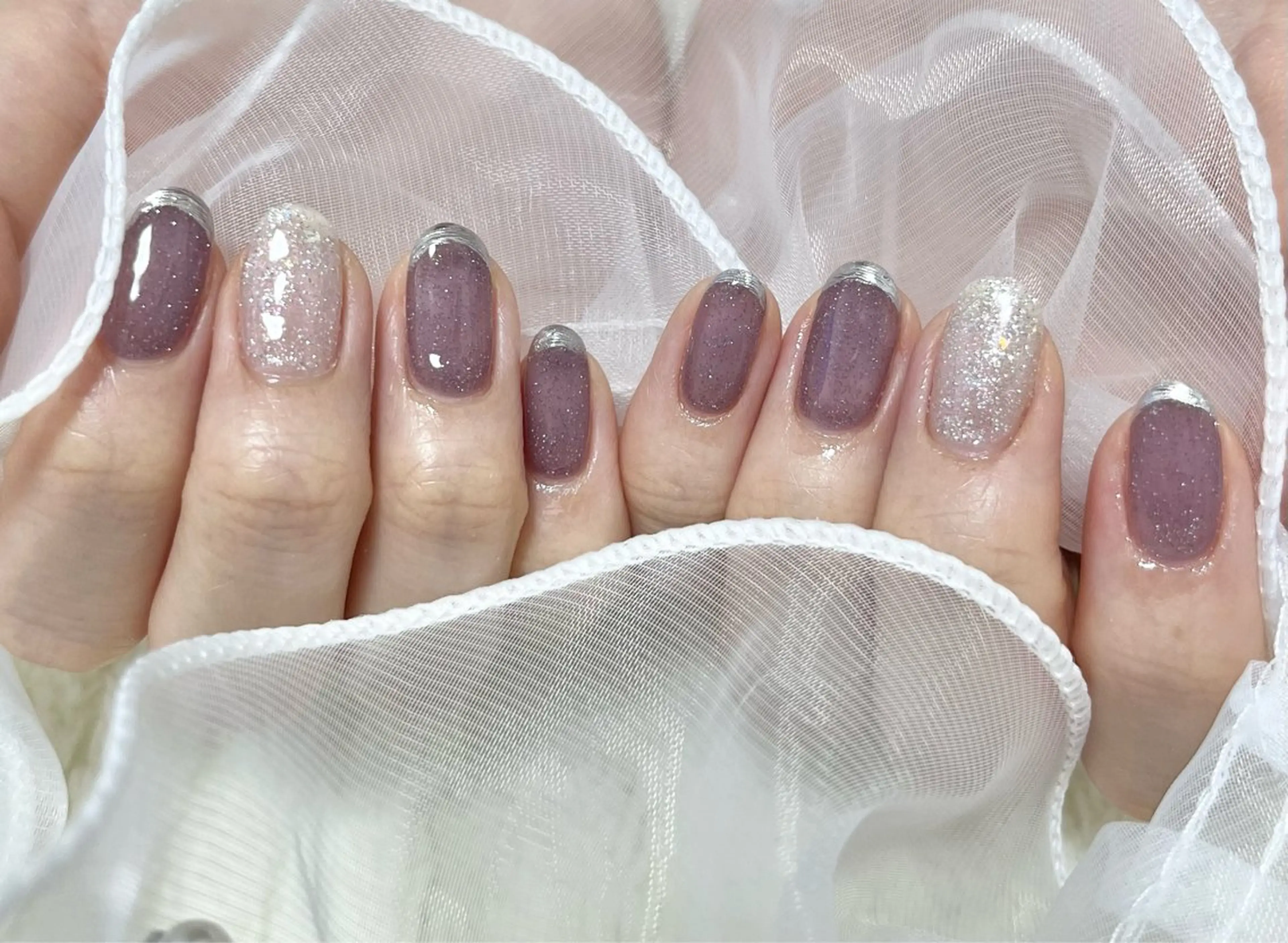 ネイル フラッシュネイル フレンチネイル ミラーネイル ハンドネイル わたなべ さやかのネイルデザイン