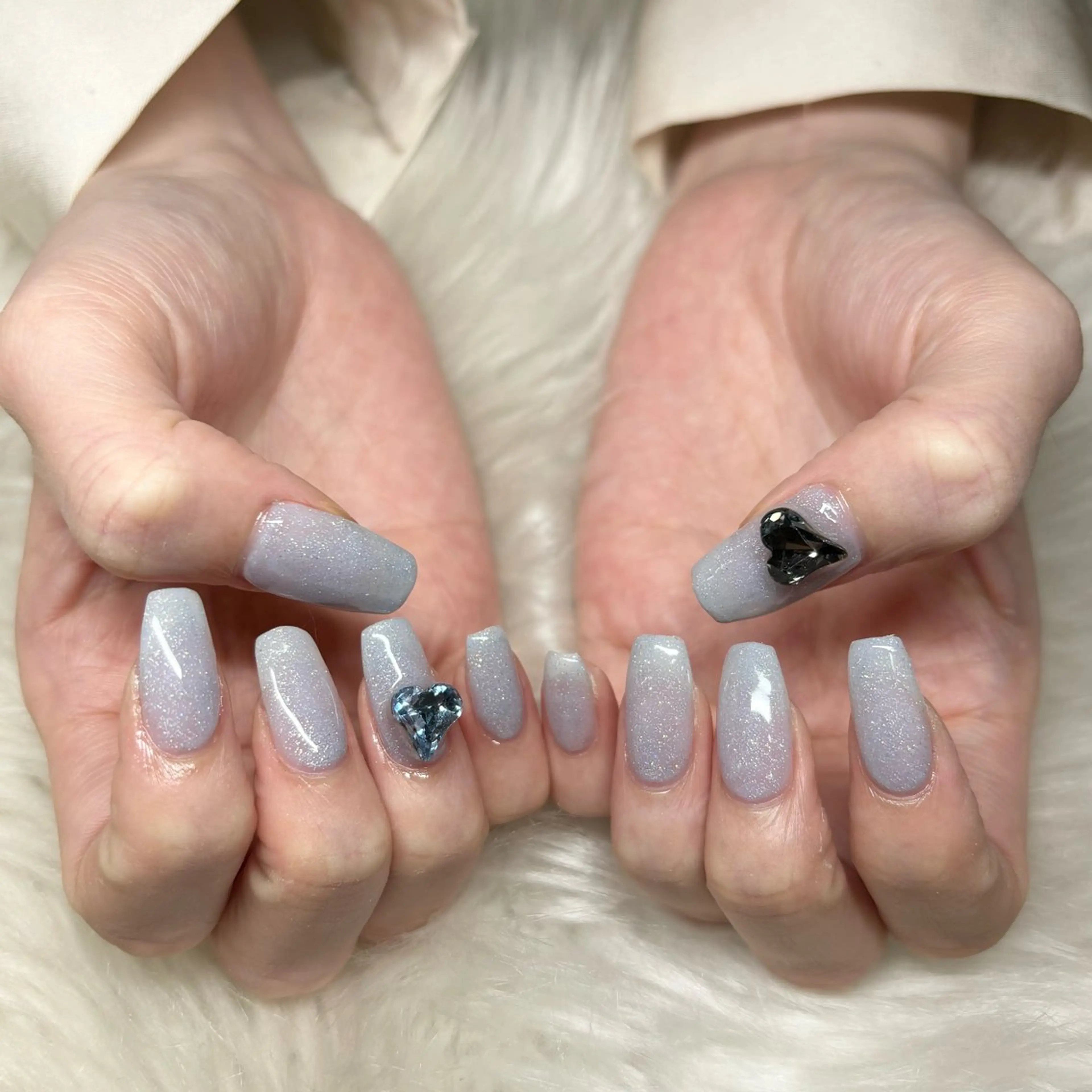 ネイル ブルー ラメ(グリッター) cut&style CLOWN所属・Tobayama 🐈‍⬛໒꒱· ﾟのネイルデザイン