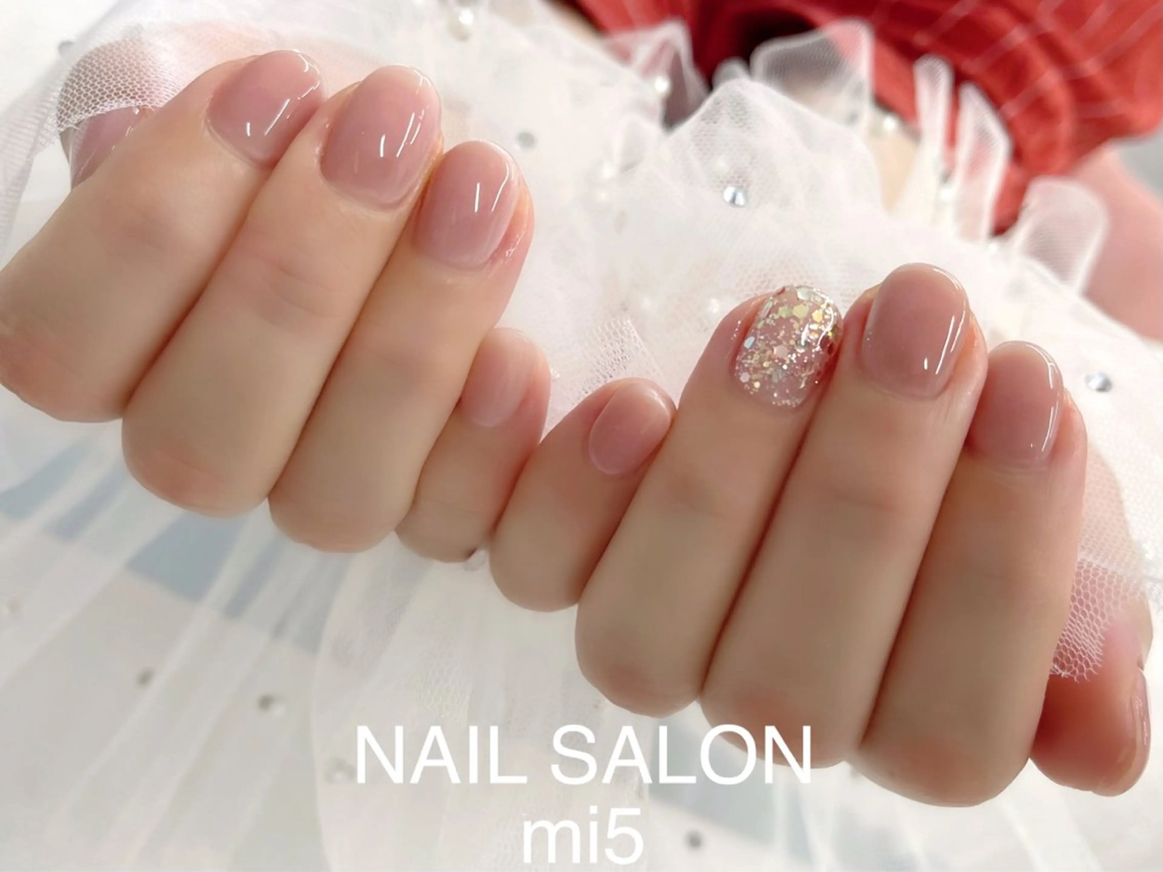 ネイル ラメ(グリッター) ワンカラーネイル ハンドネイル NAIL SALON mi5／Momokoのネイルデザイン