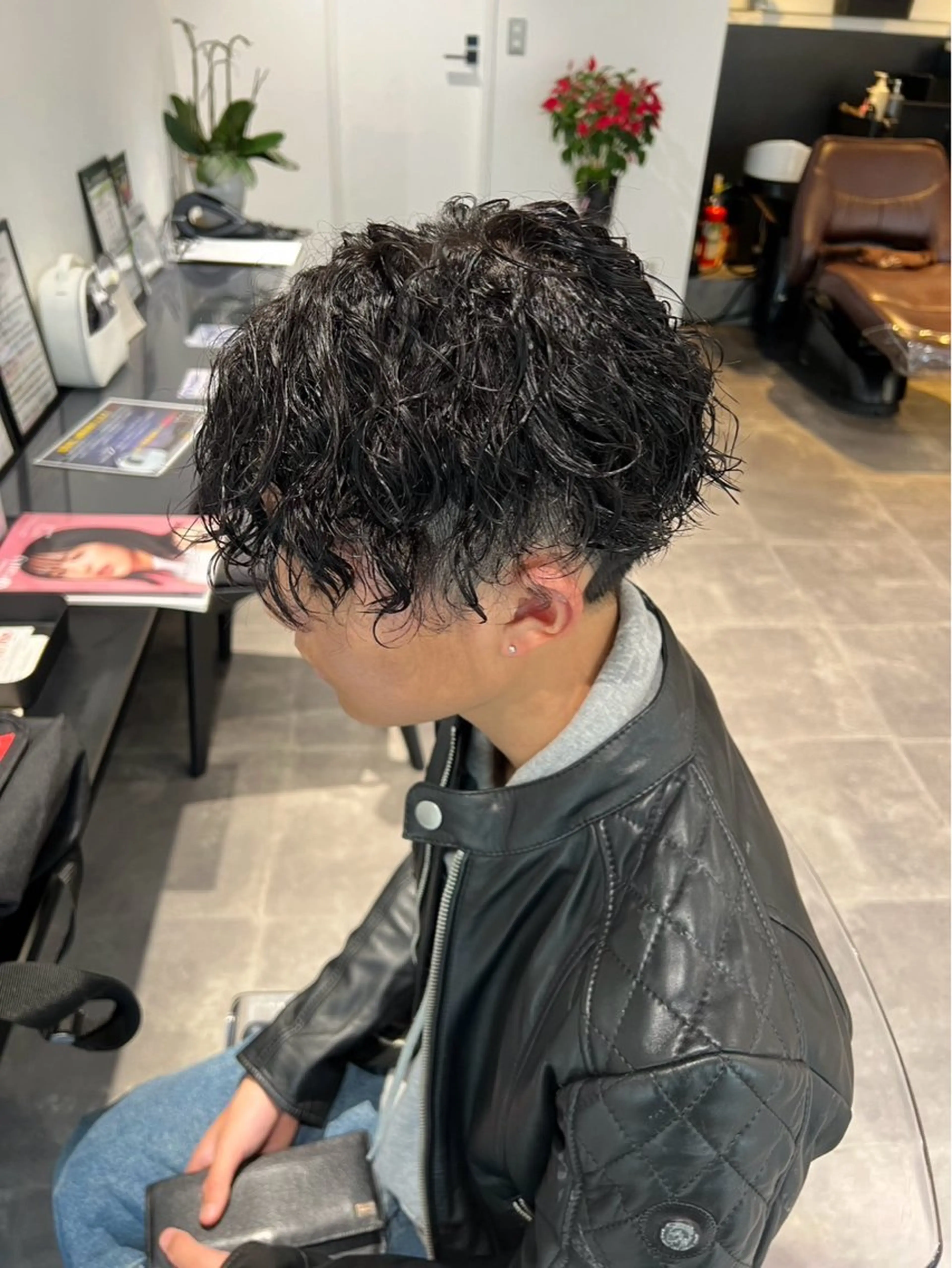 パーマ メンズ 本田 知範のヘアスタイル