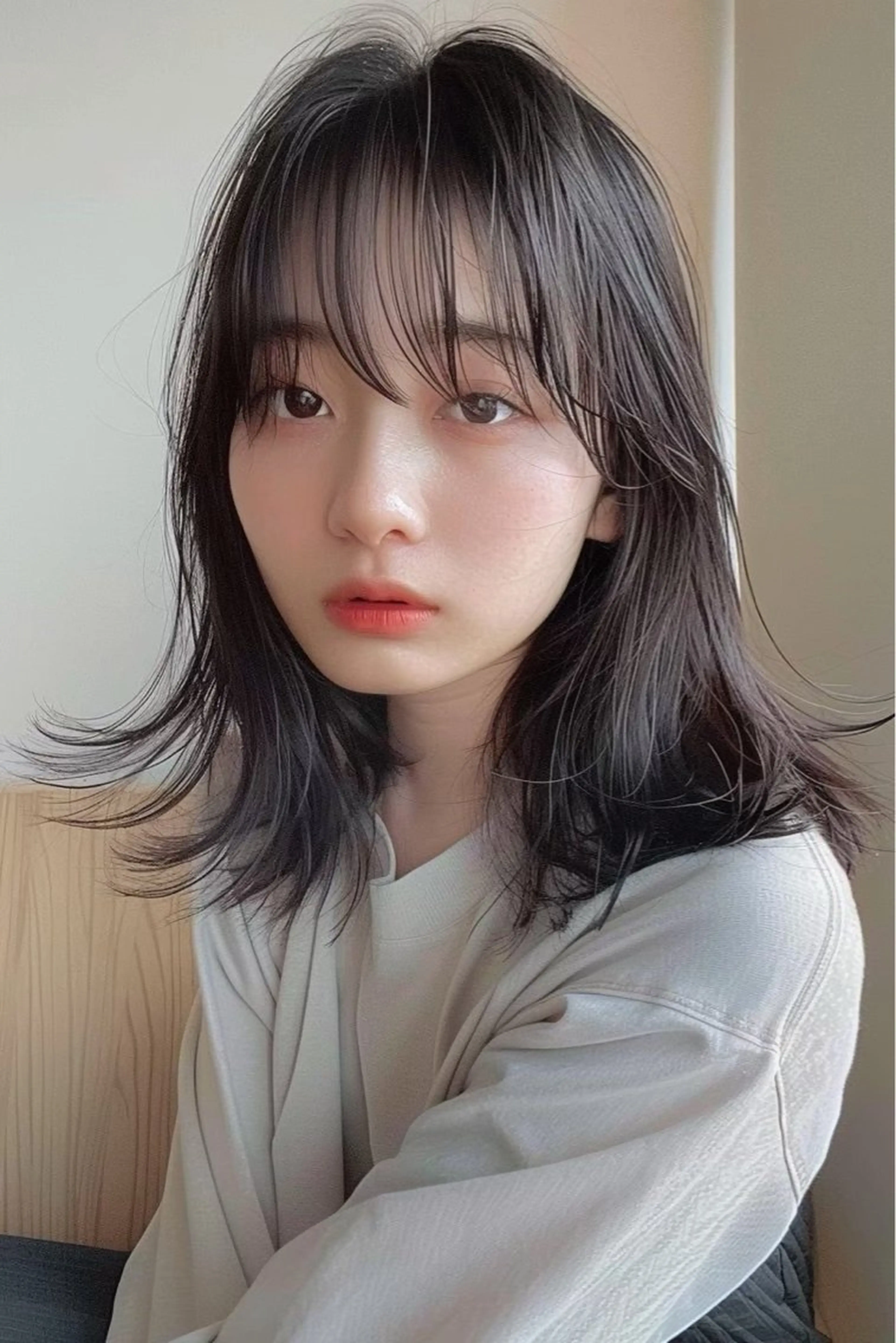 ミディアム カラー カット ヘアカラー トリートメント 最新ケアカラー 髪質改善YUTOのヘアスタイル