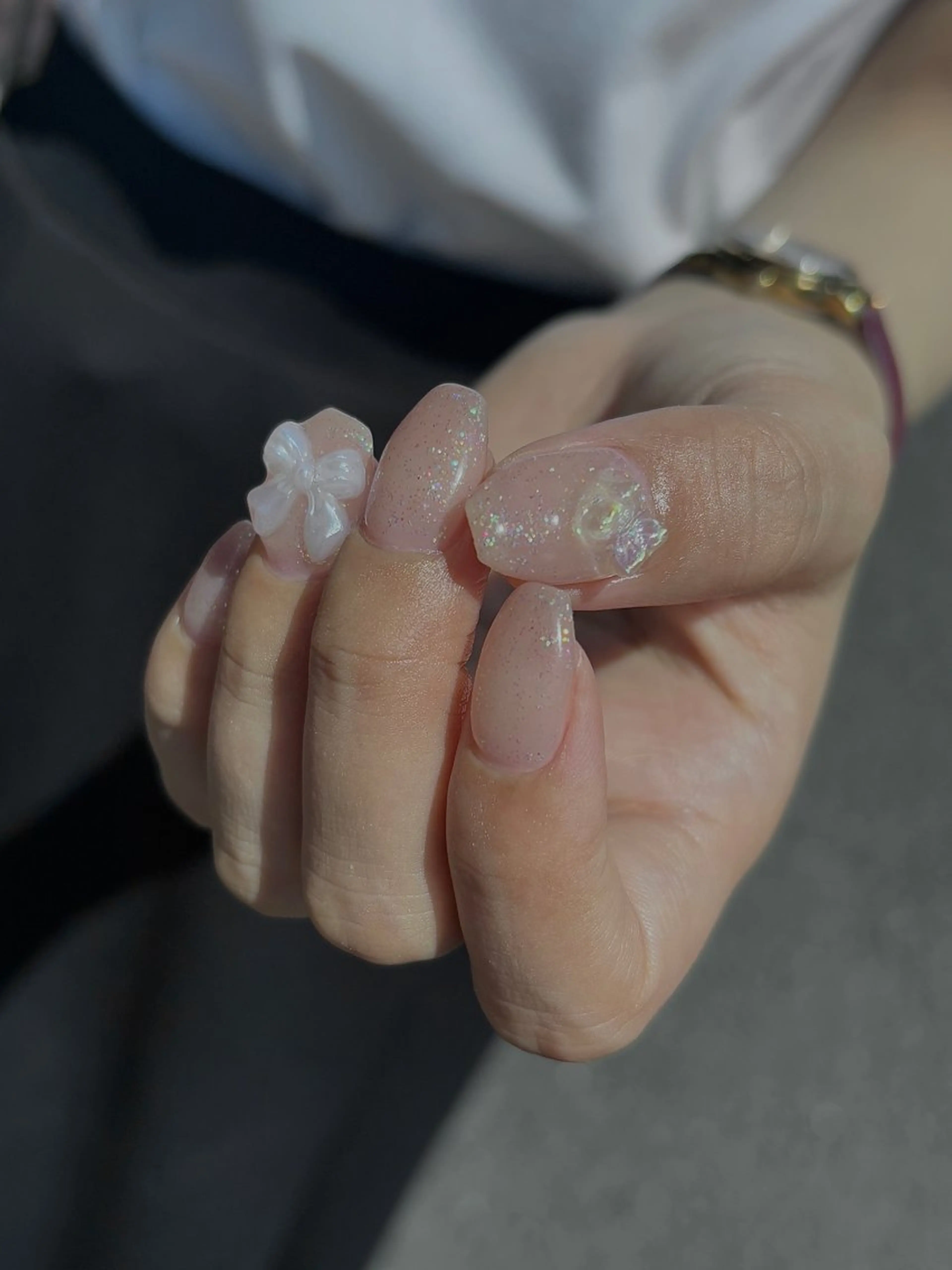 ネイル オーロラネイル キラキラネイル 韓国ネイル ラメ(グリッター) ピンク ハンドネイル acs.n所属・ネイル，耳つぼ 風間すみれのその他イメージ