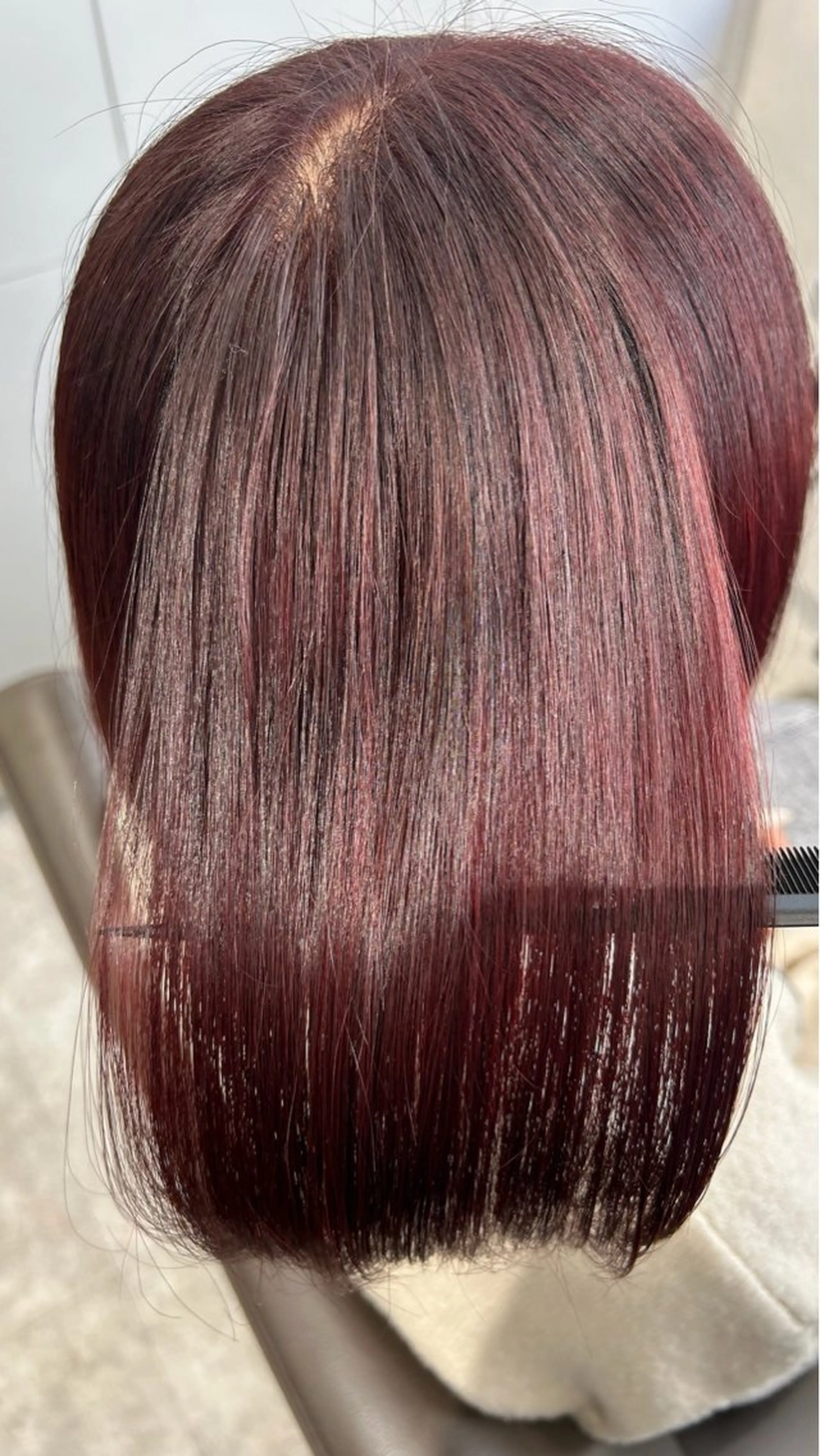 ミディアム カラー ブリーチ ボルドーカラー ダブルカラー ブリーチなしカラー ヘアカラー トリートメント 彩華 🎀 西梅田美容室のヘアスタイル